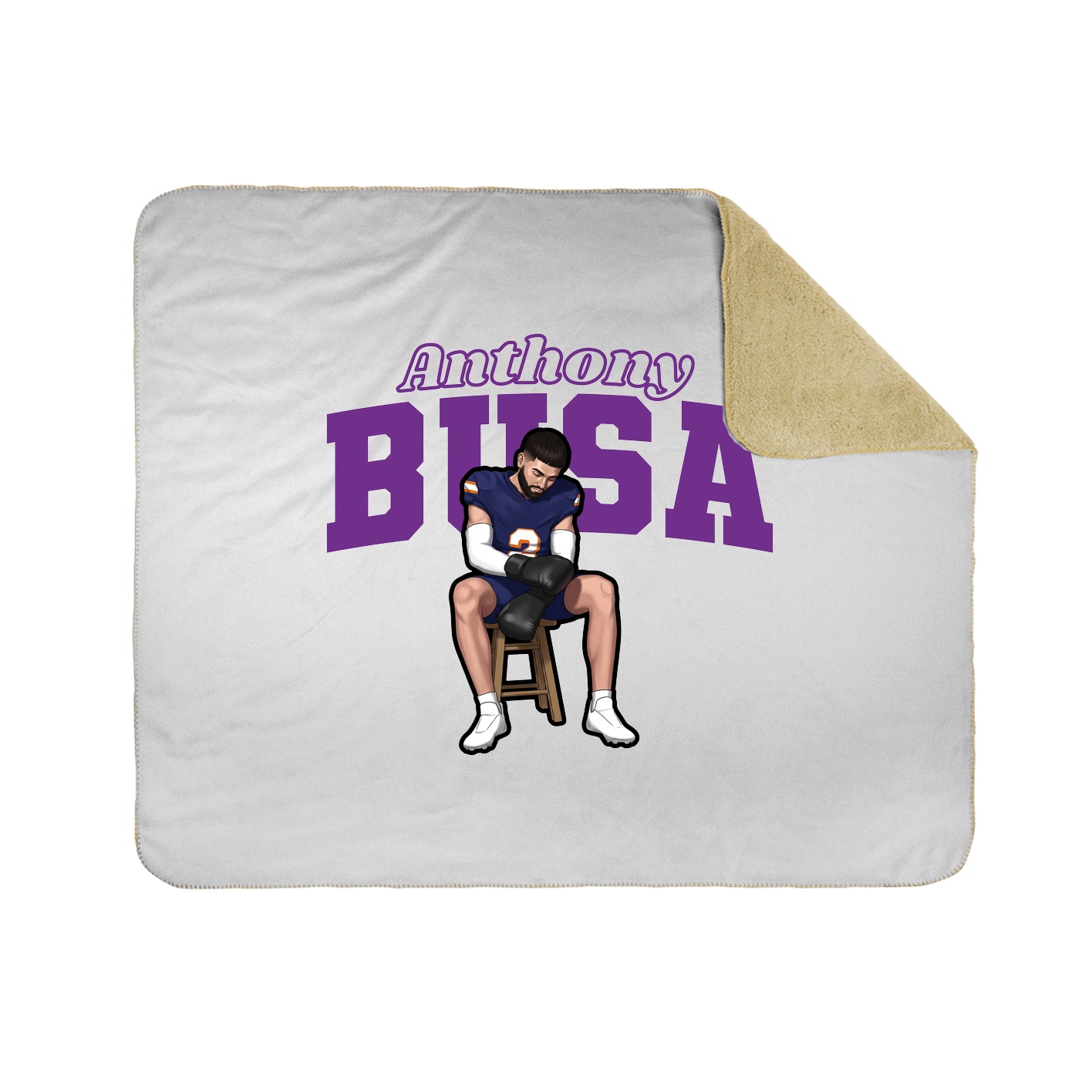 Throw Blanket — Name Arch in White