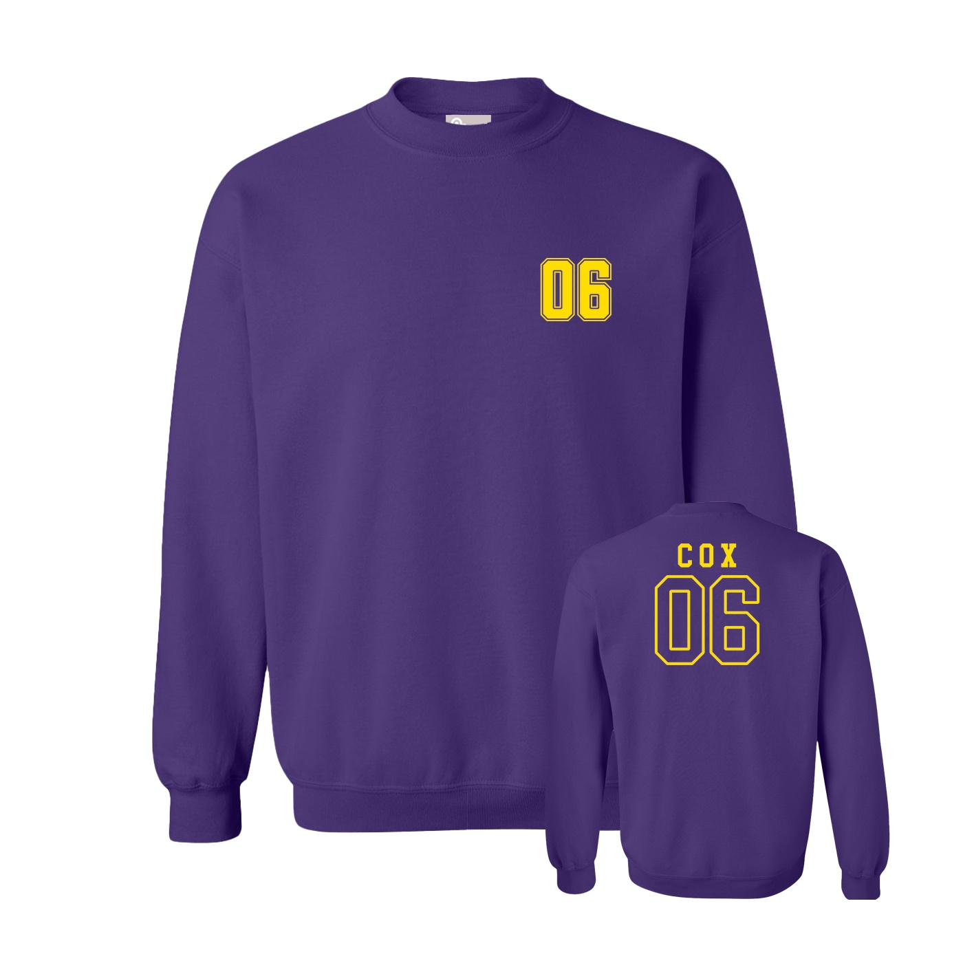 Fleece Crew — Chest Back in Purple