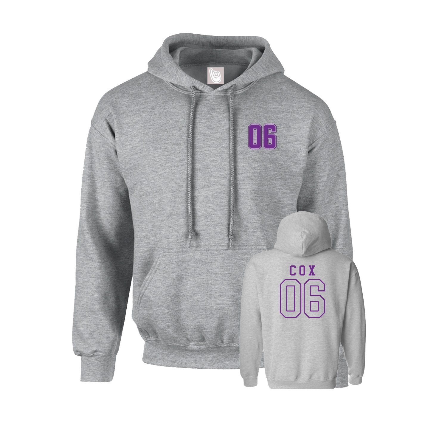 Youth Hoodie — Chest Back in Grey