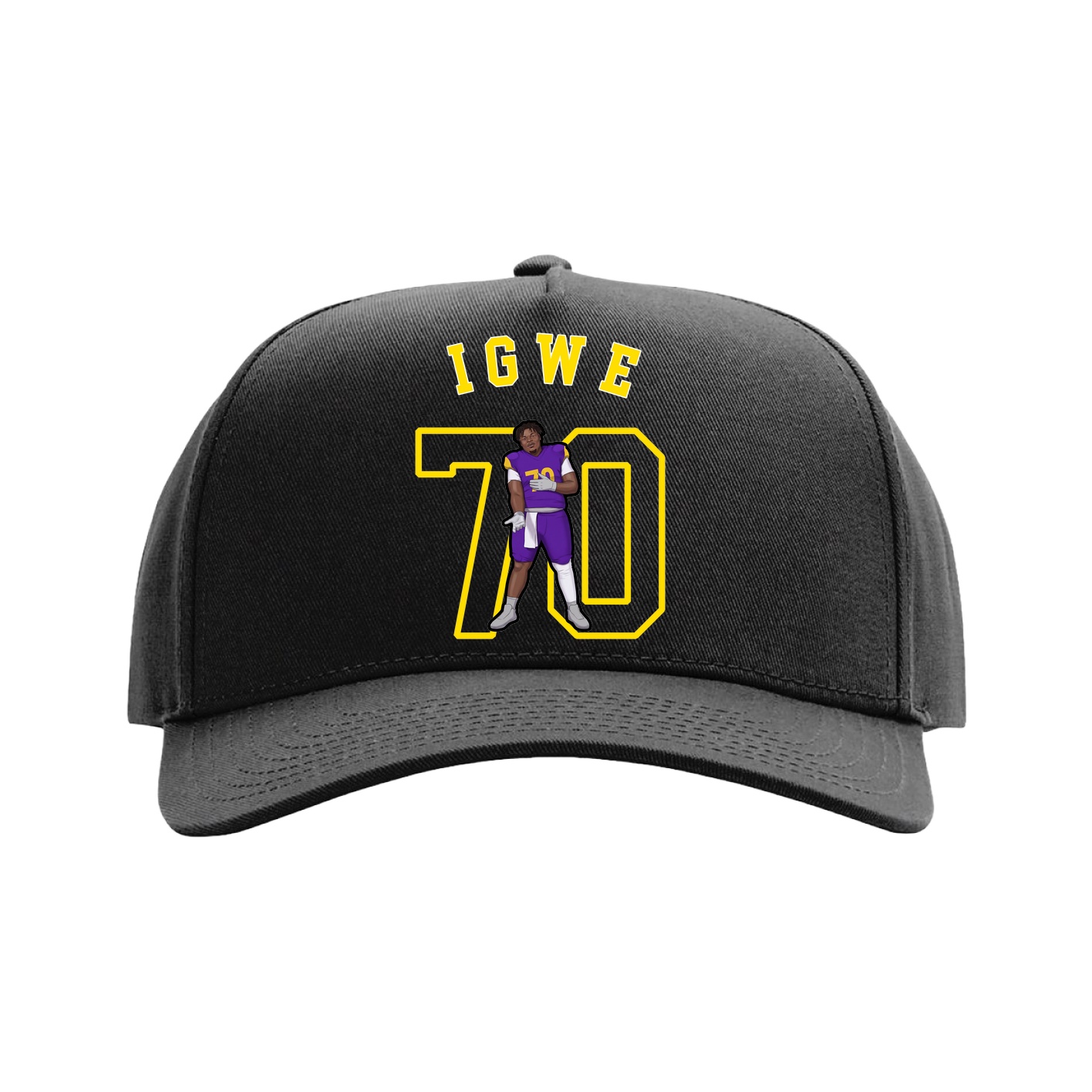 Full Fabric Five-Panel Champ Cap — Shirsey Arch in Black