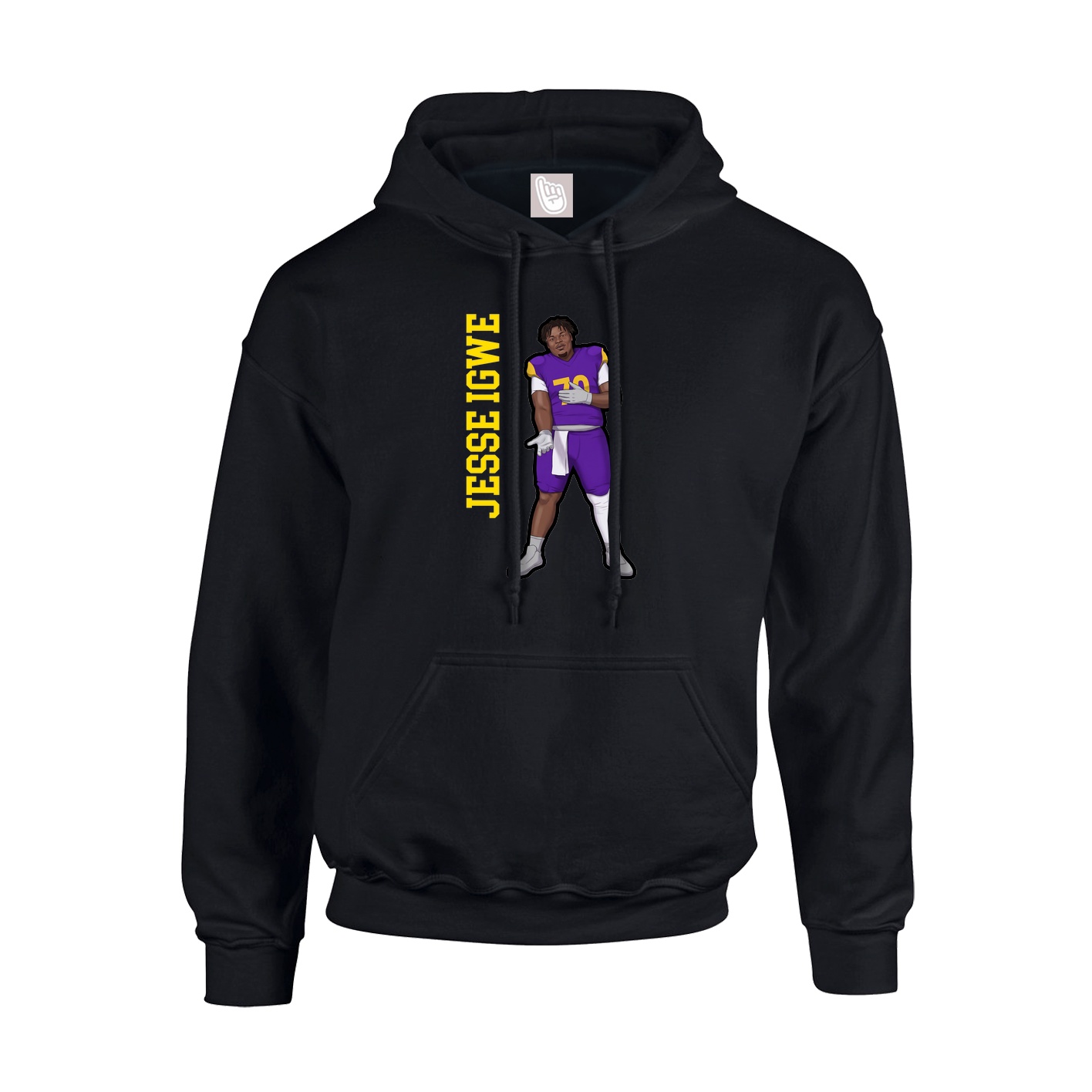Youth Hoodie — Name Vertical in Black