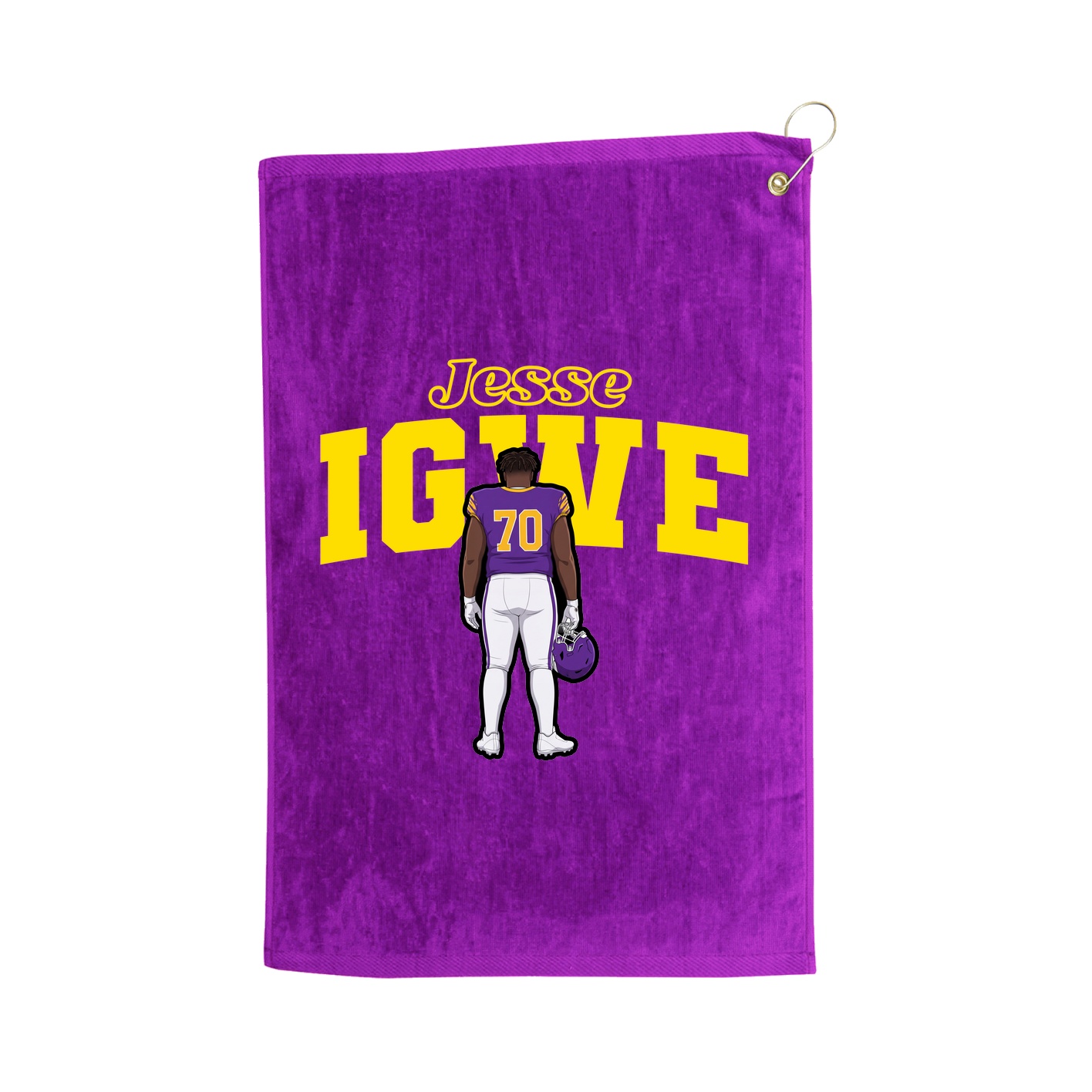 Golf Towel — Name Arch in Purple