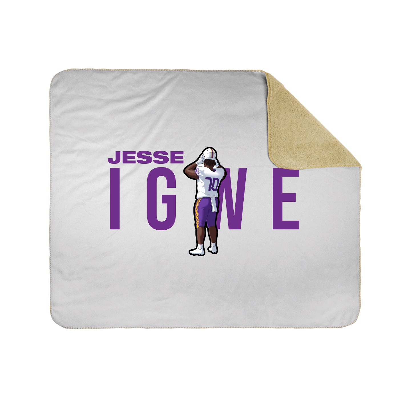 Throw Blanket — Player Name in White