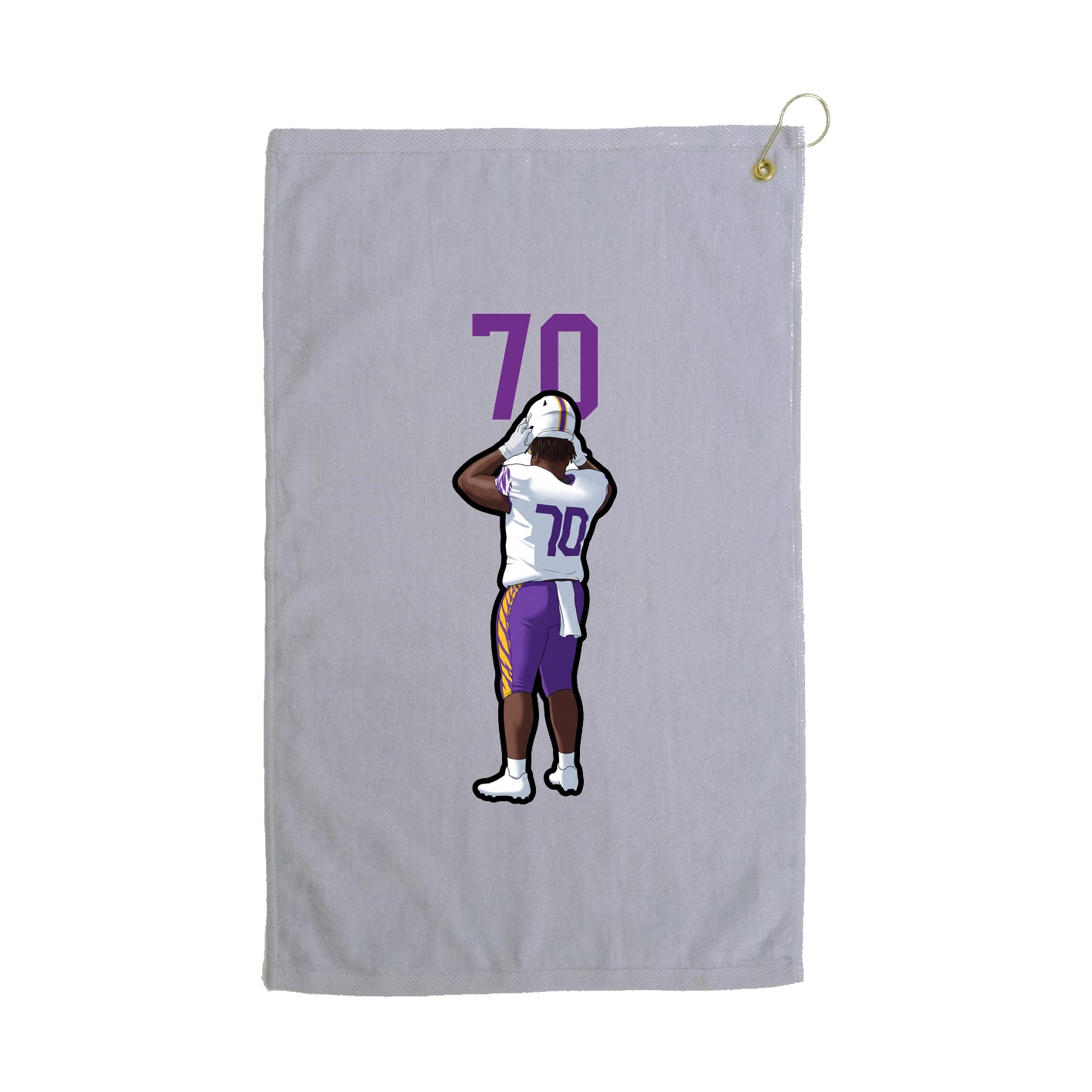 Golf Towel — Number Top in Grey