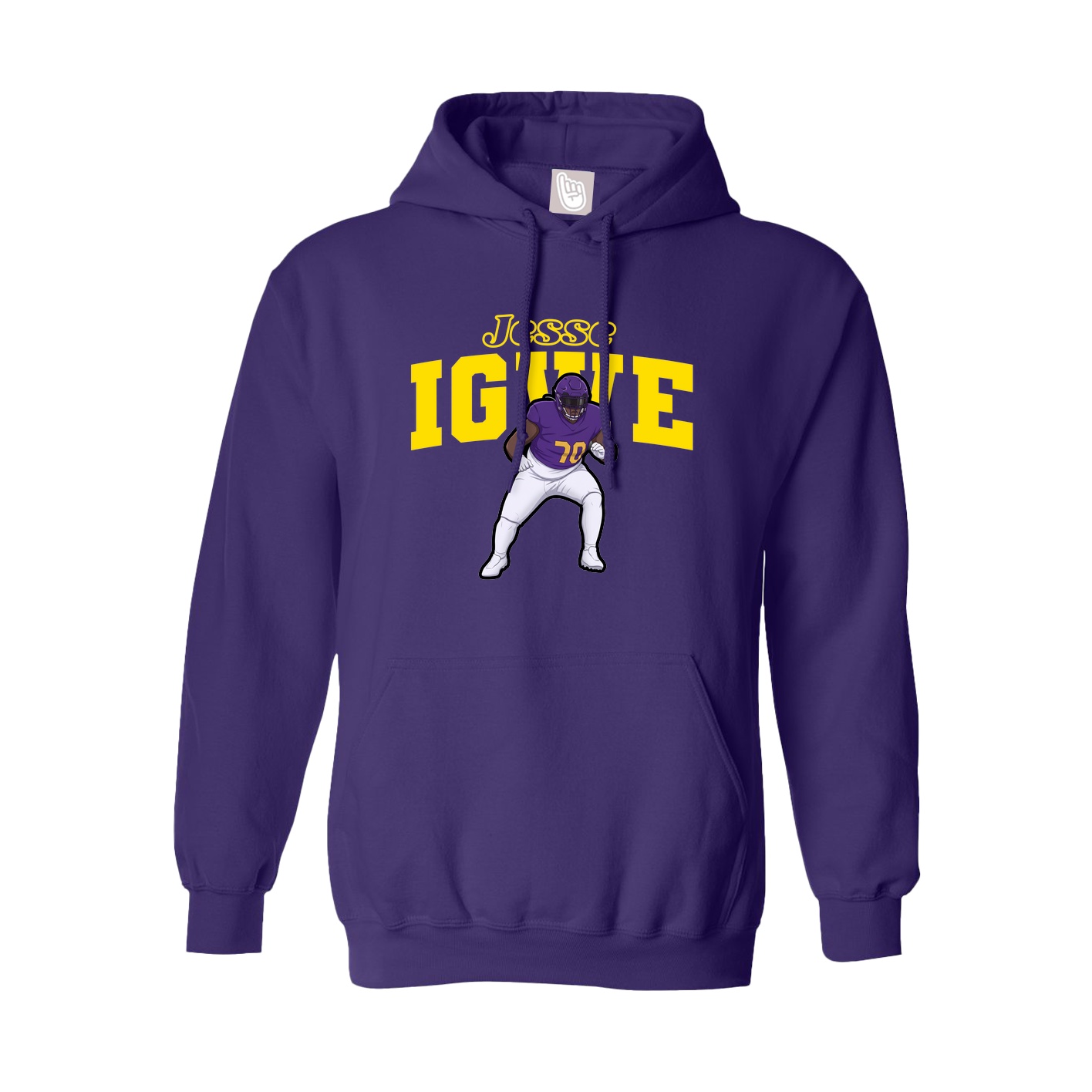 Youth Hoodie — Name Arch in Purple