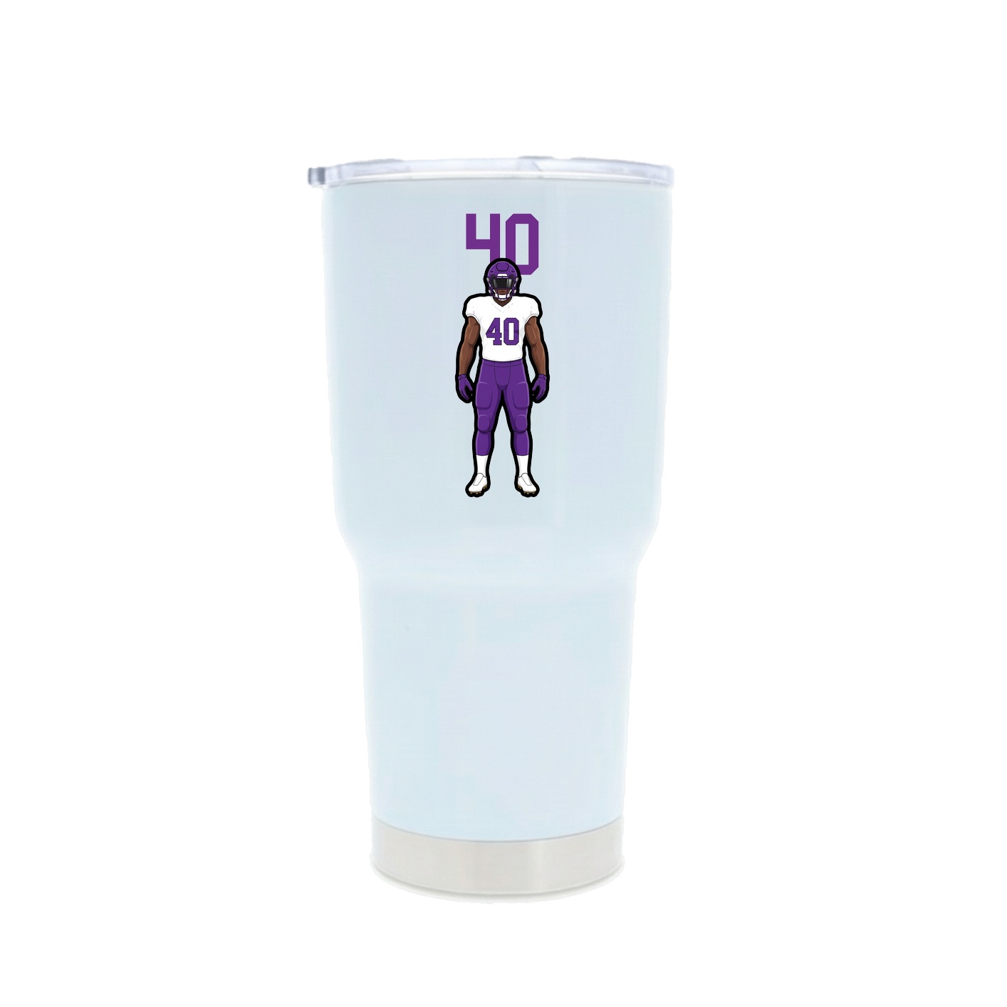 30oz Stainless Steel Tumbler — Number Top in White