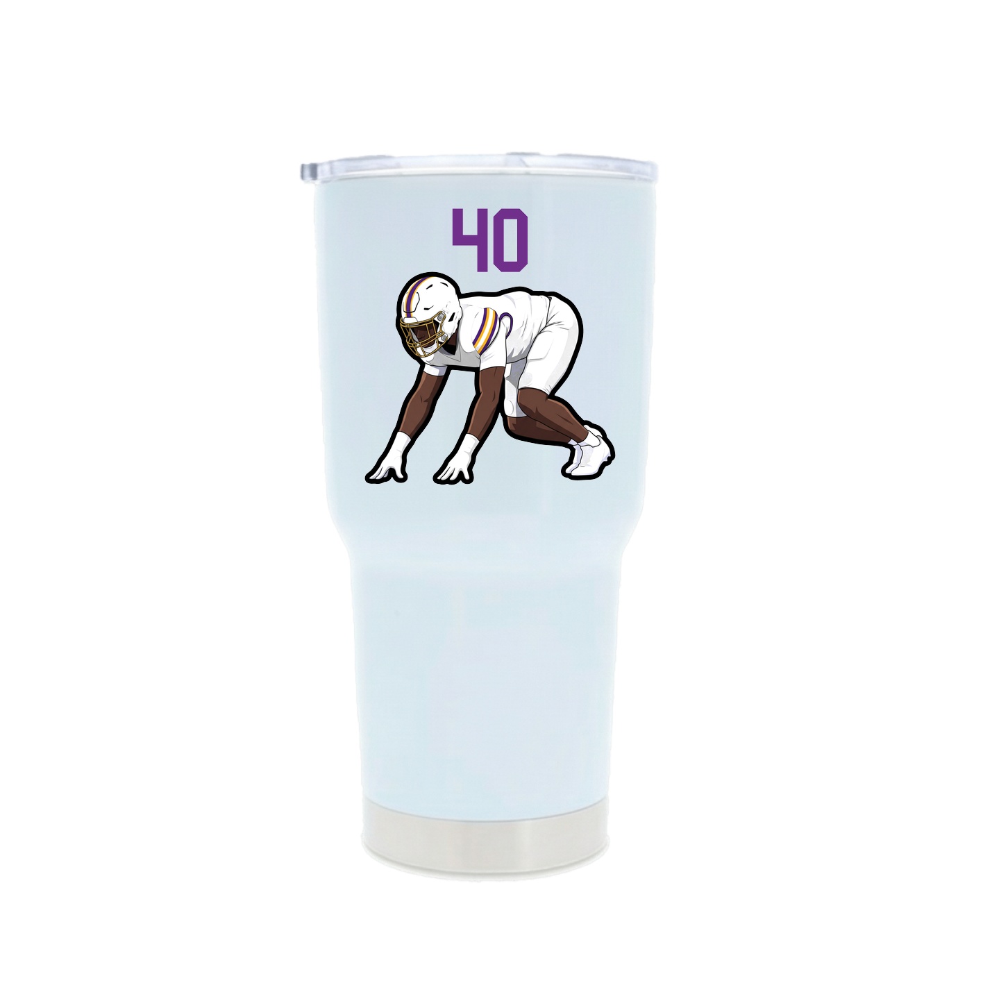 30oz Stainless Steel Tumbler — Number Top in White