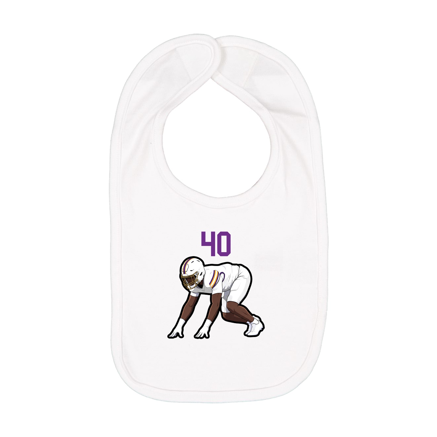 Infant Bib — Number Top in White