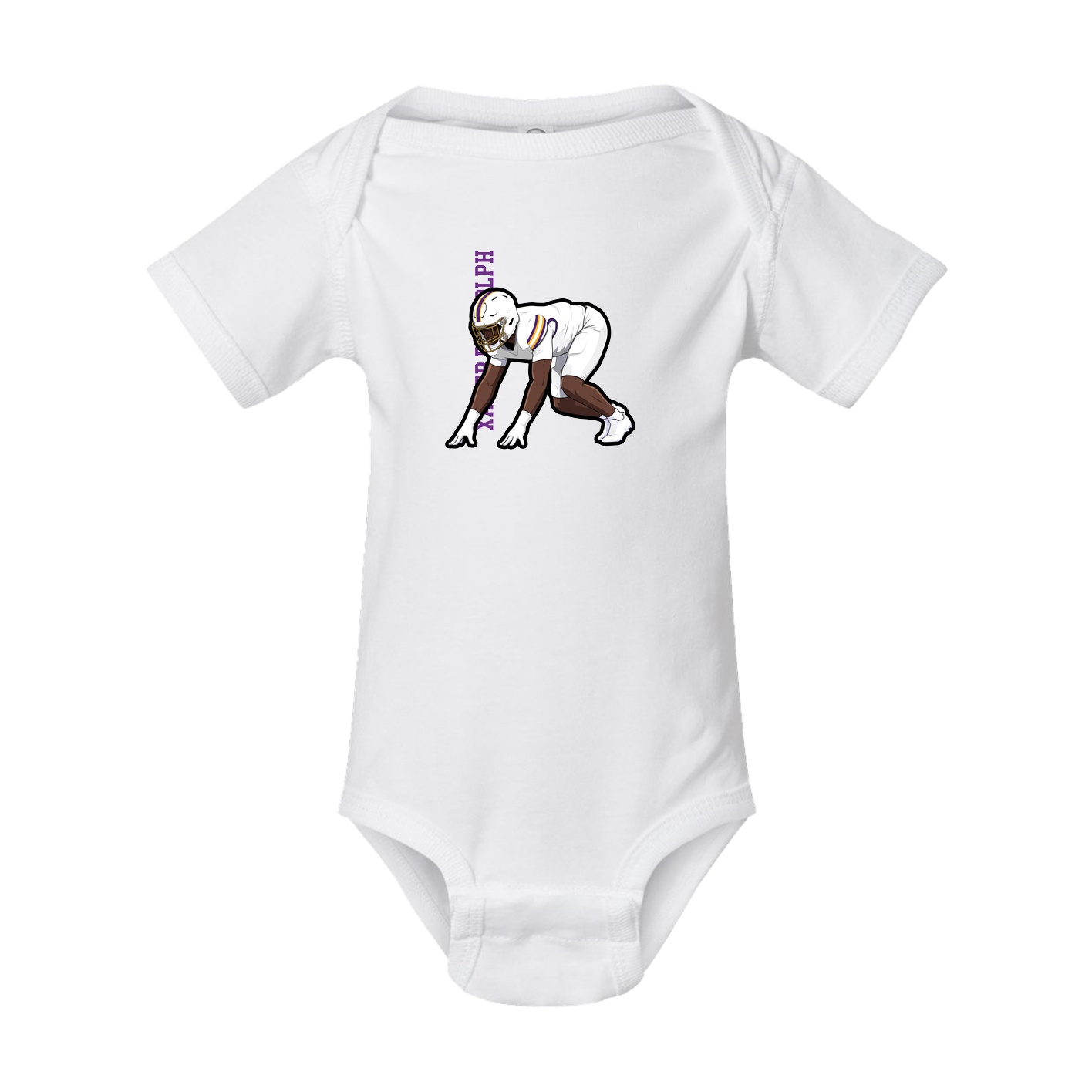 Baby Onesie — Name Vertical in White
