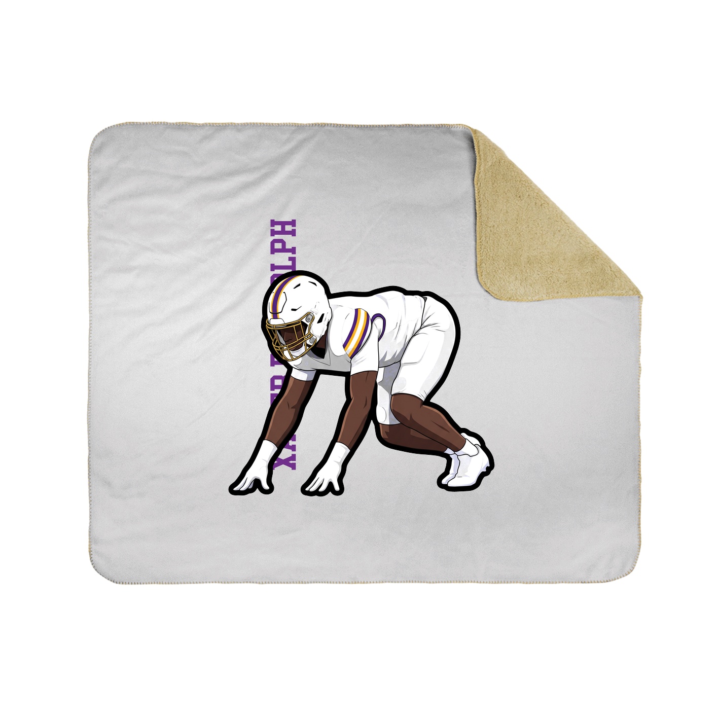 Throw Blanket — Name Vertical in White