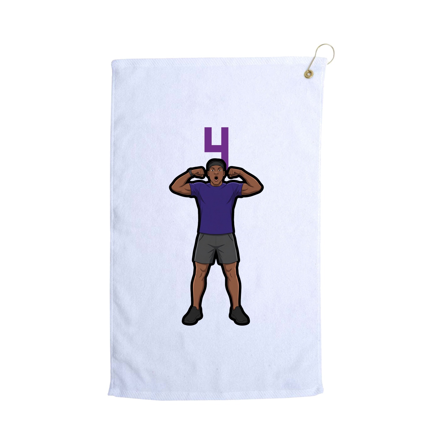 Golf Towel — Number Top in White