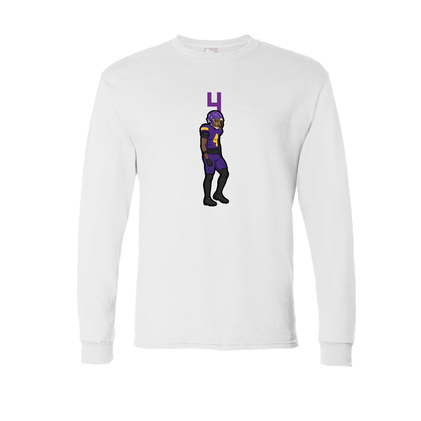 Long Sleeve Tee — Number Top in White