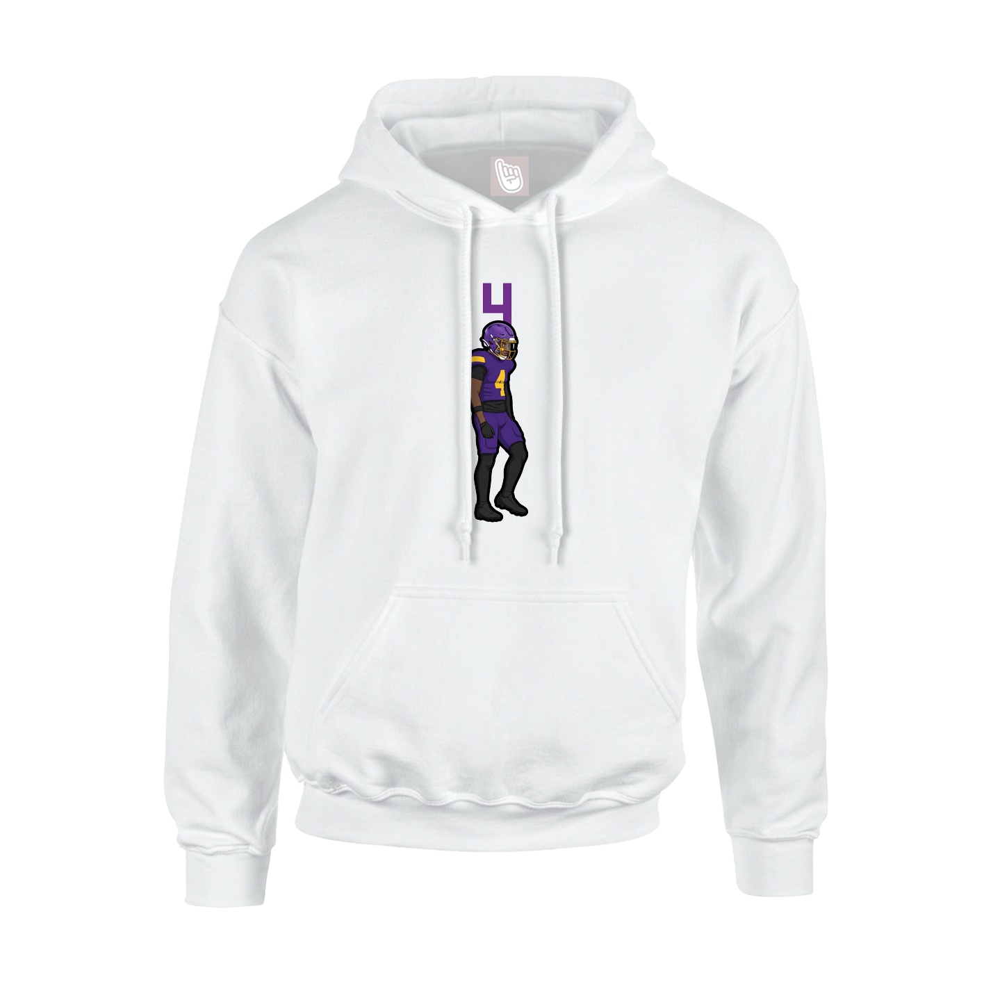 Hoodie — Number Top in White