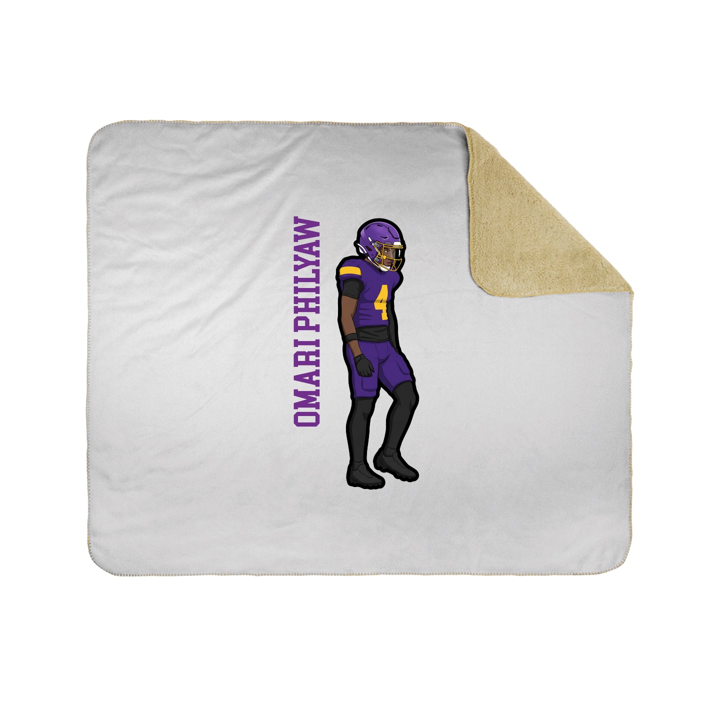 Throw Blanket — Name Vertical in White