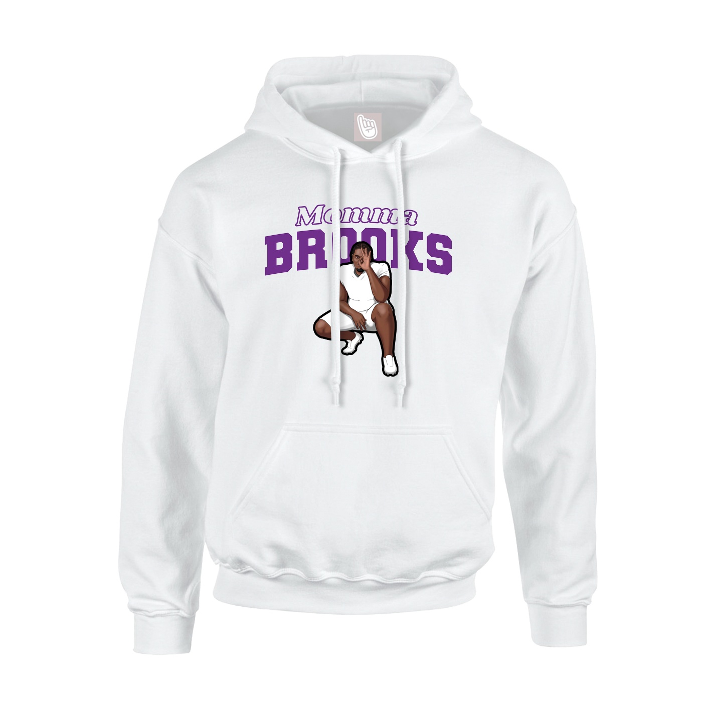 Youth Hoodie — Mothers Day Block in White