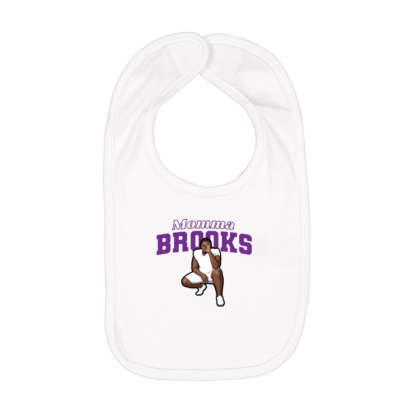 Infant Bib — Mothers Day Block in White