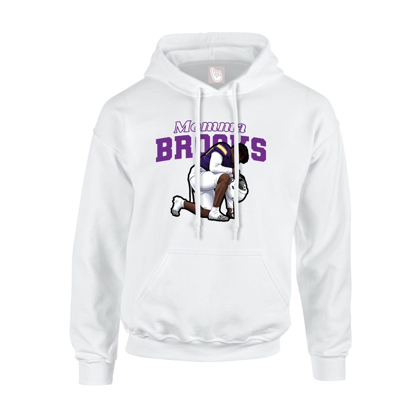 Youth Hoodie — Mothers Day Block in White