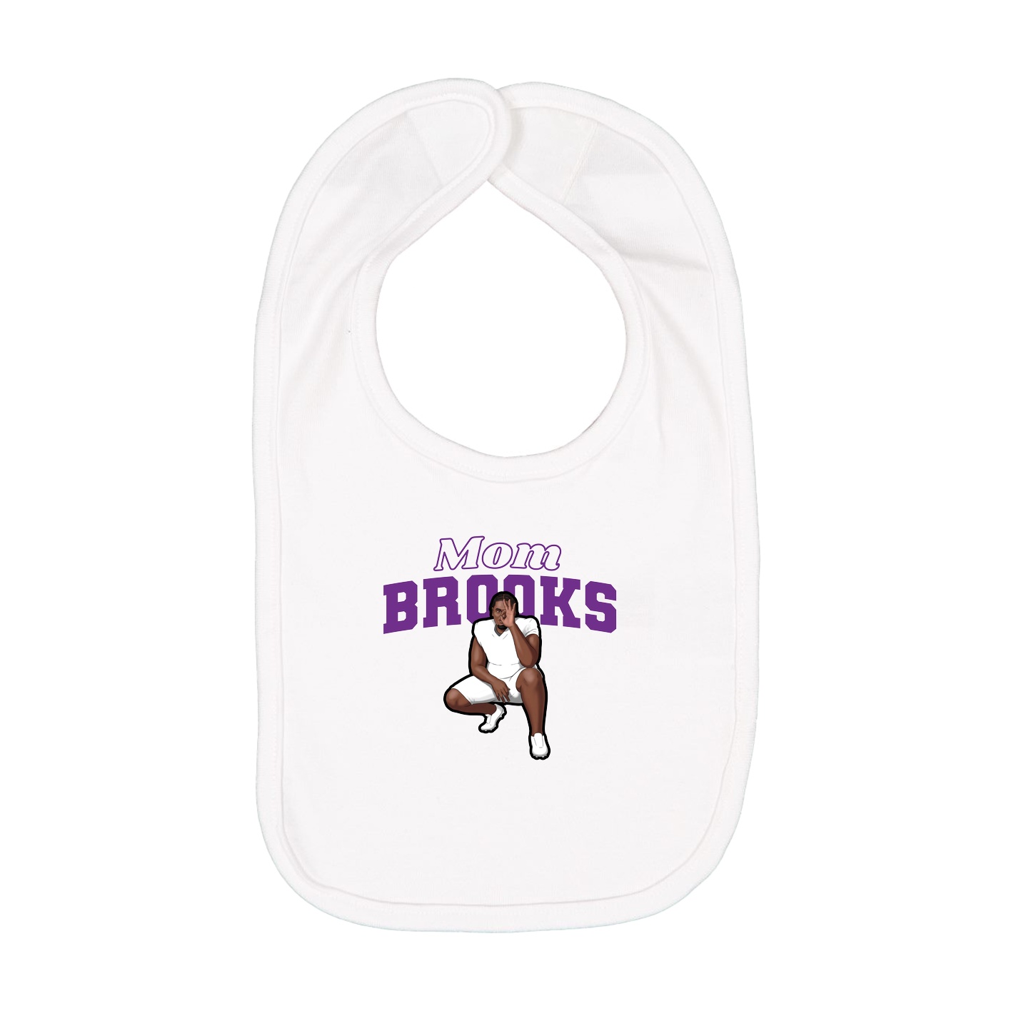 Infant Bib — Mothers Day Block in White
