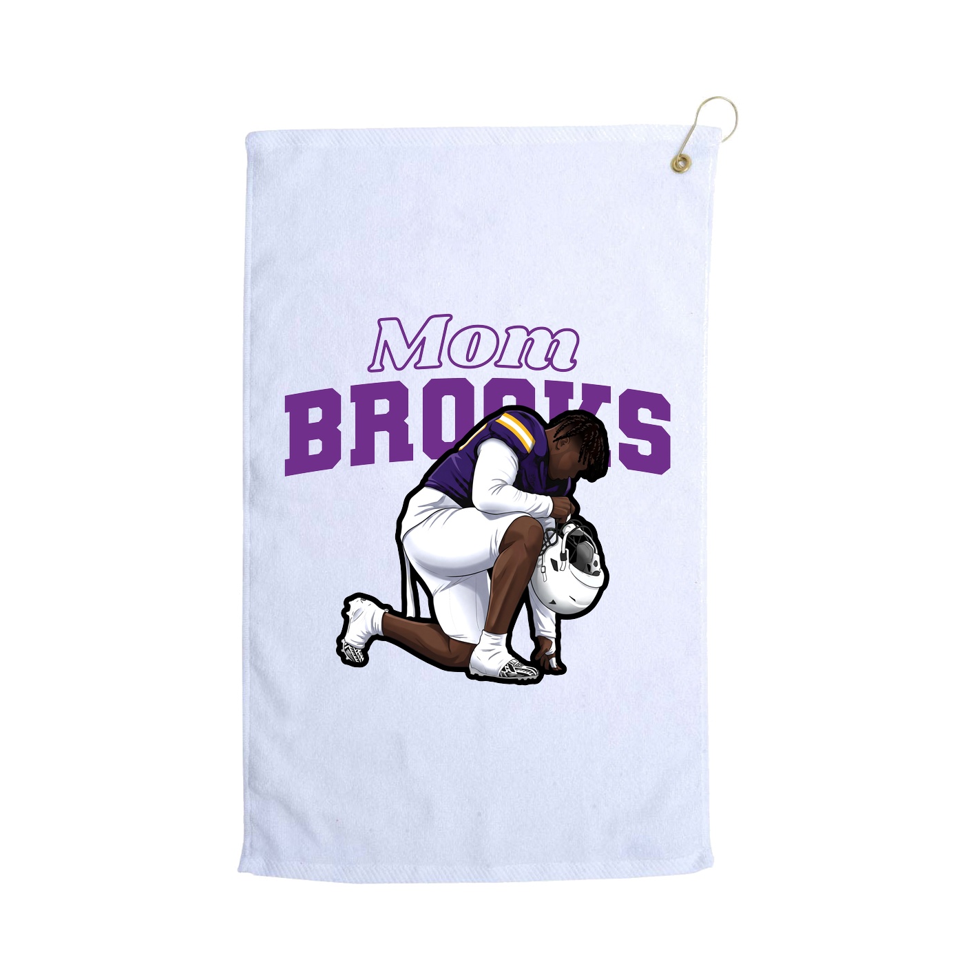 Golf Towel — Mothers Day Block in White