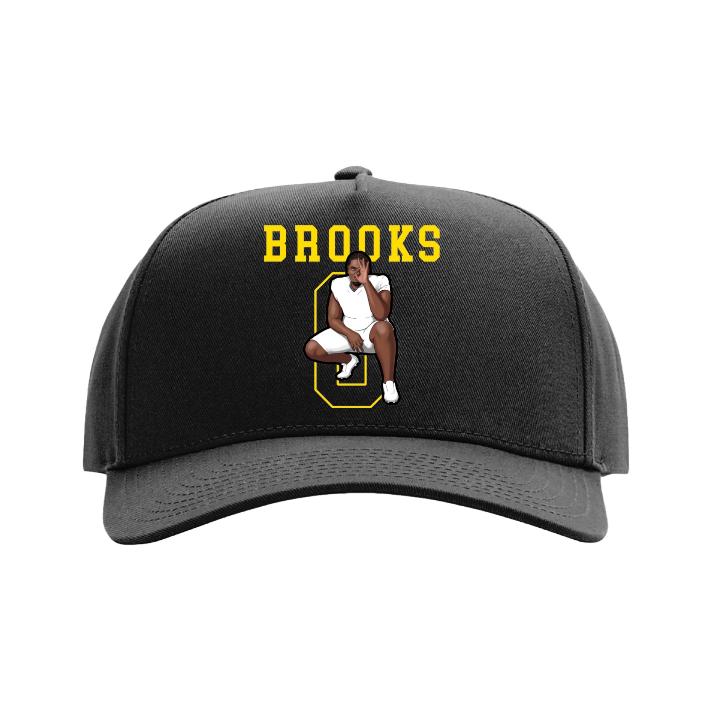 Full Fabric Five-Panel Champ Cap — Shirsey in Black