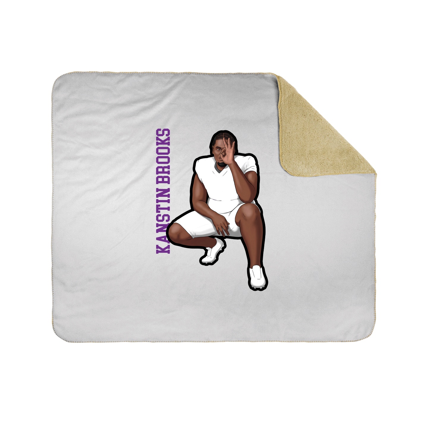 Throw Blanket — Name Vertical in White