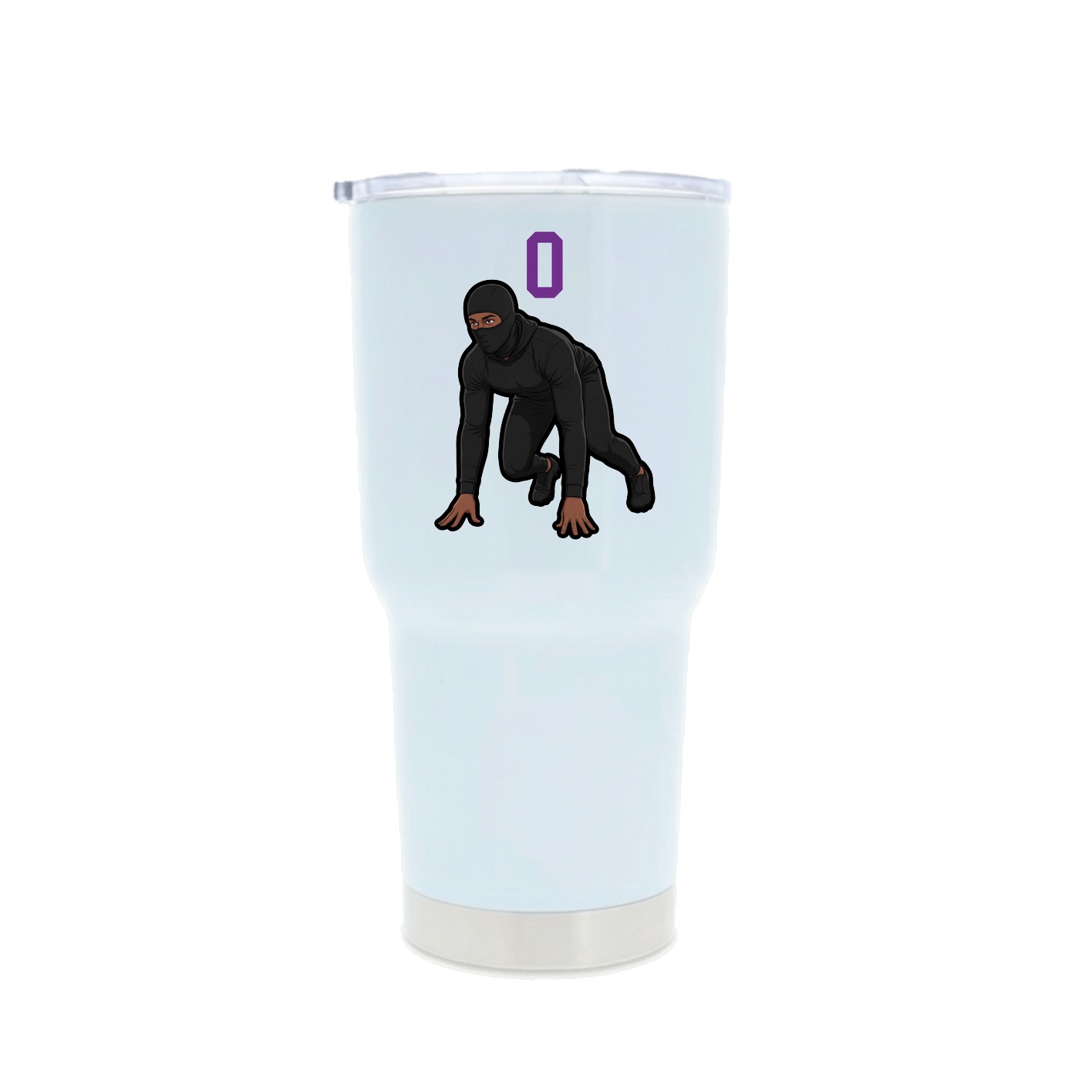 30oz Stainless Steel Tumbler — Number Top in White