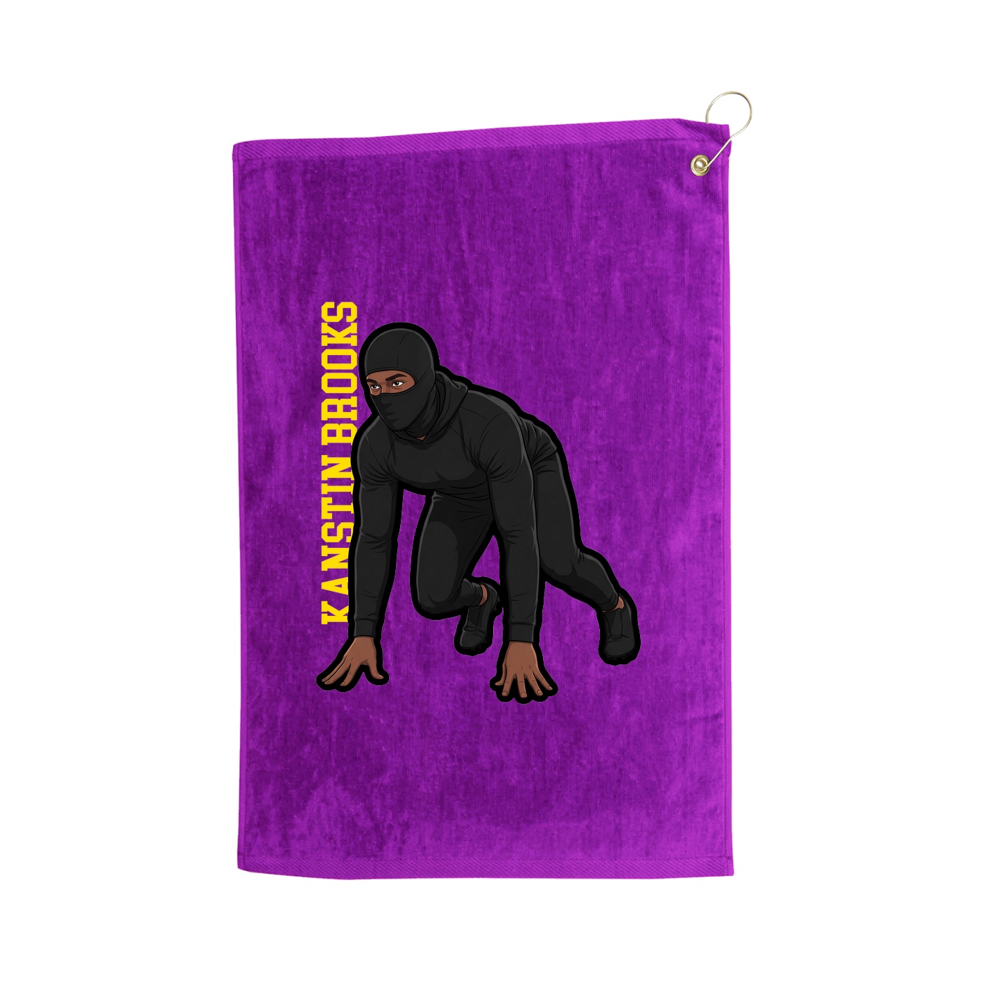 Golf Towel — Name Vertical in Purple