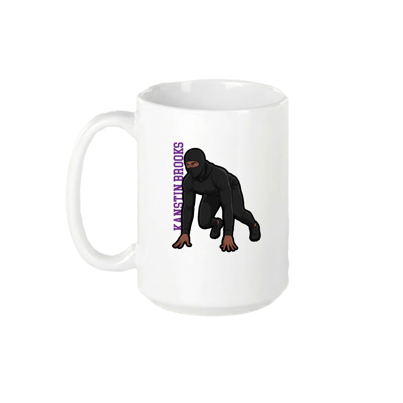 15oz Coffee Mug — Name Vertical in White