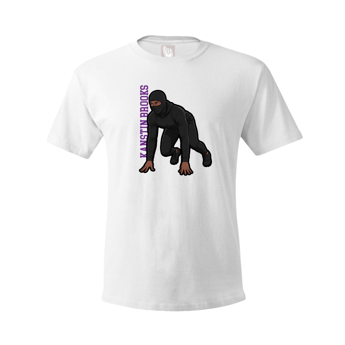 Youth Tee — Name Vertical in White