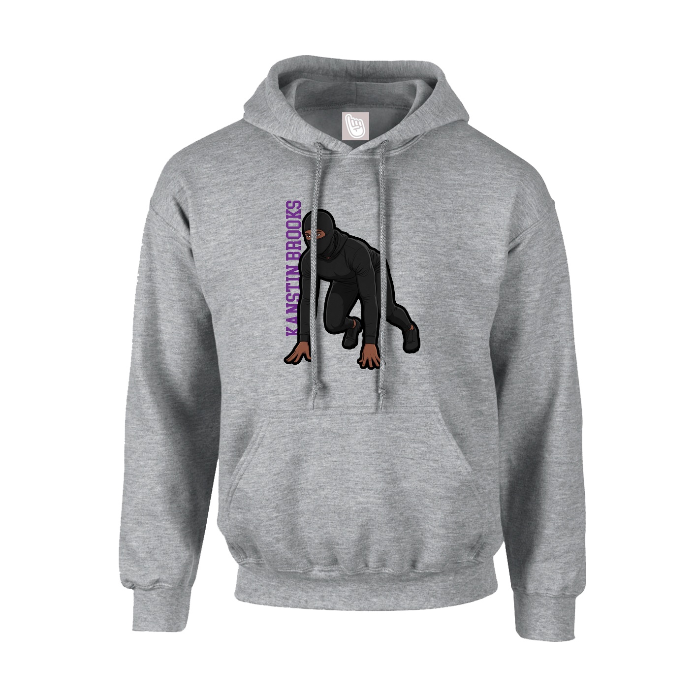 Youth Hoodie — Name Vertical in Grey