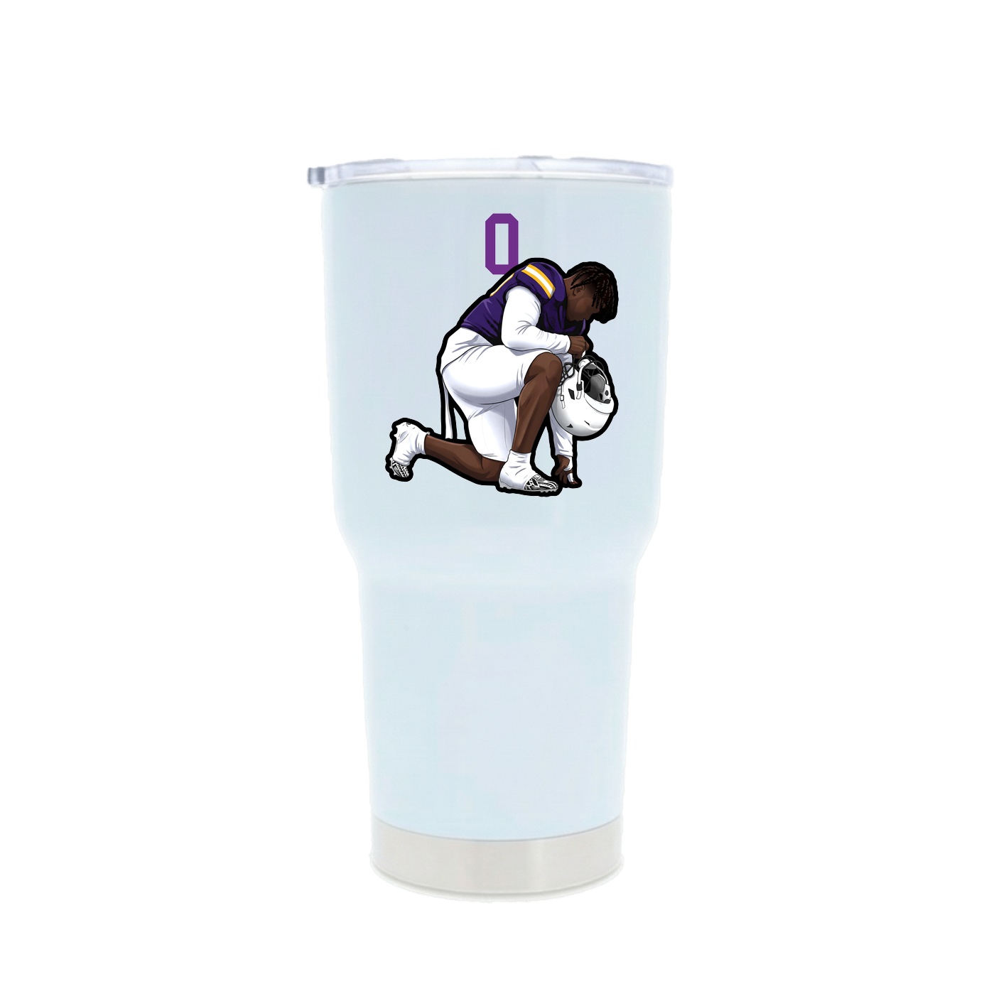 30oz Stainless Steel Tumbler — Number Top in White
