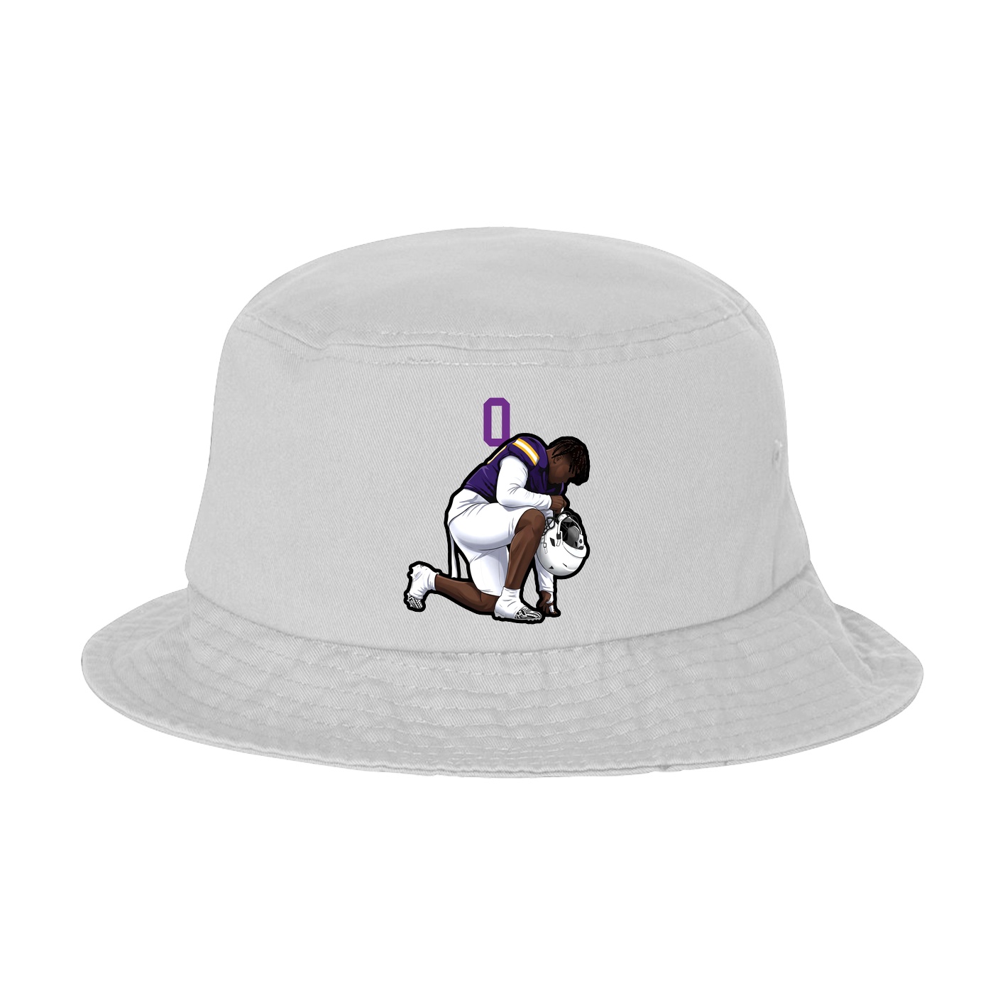 Bucket Cap — Number Top in White