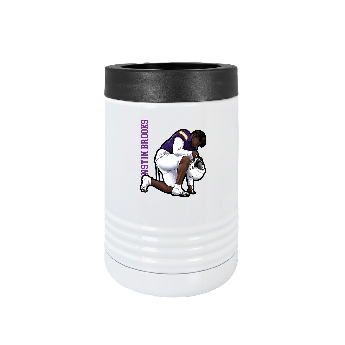 Beverage Holder — Name Vertical in White