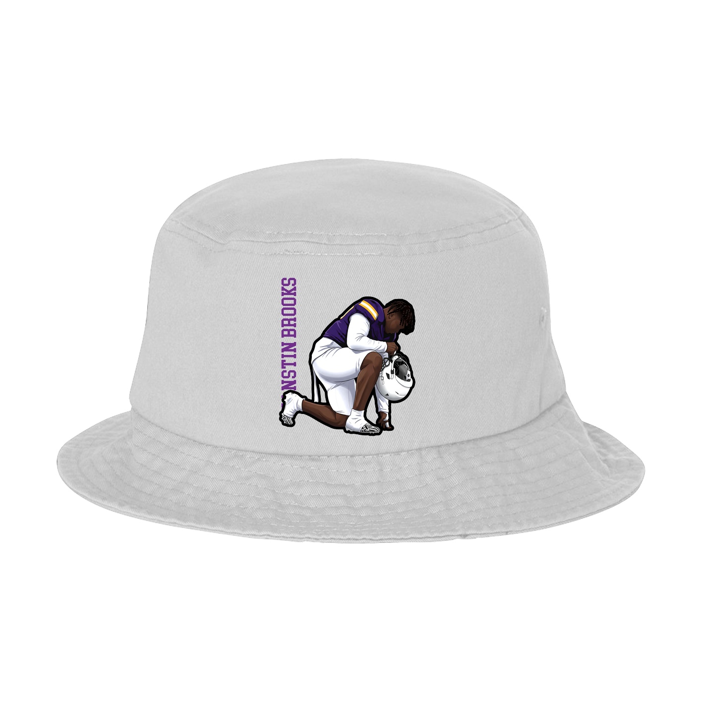 Bucket Cap — Name Vertical in White