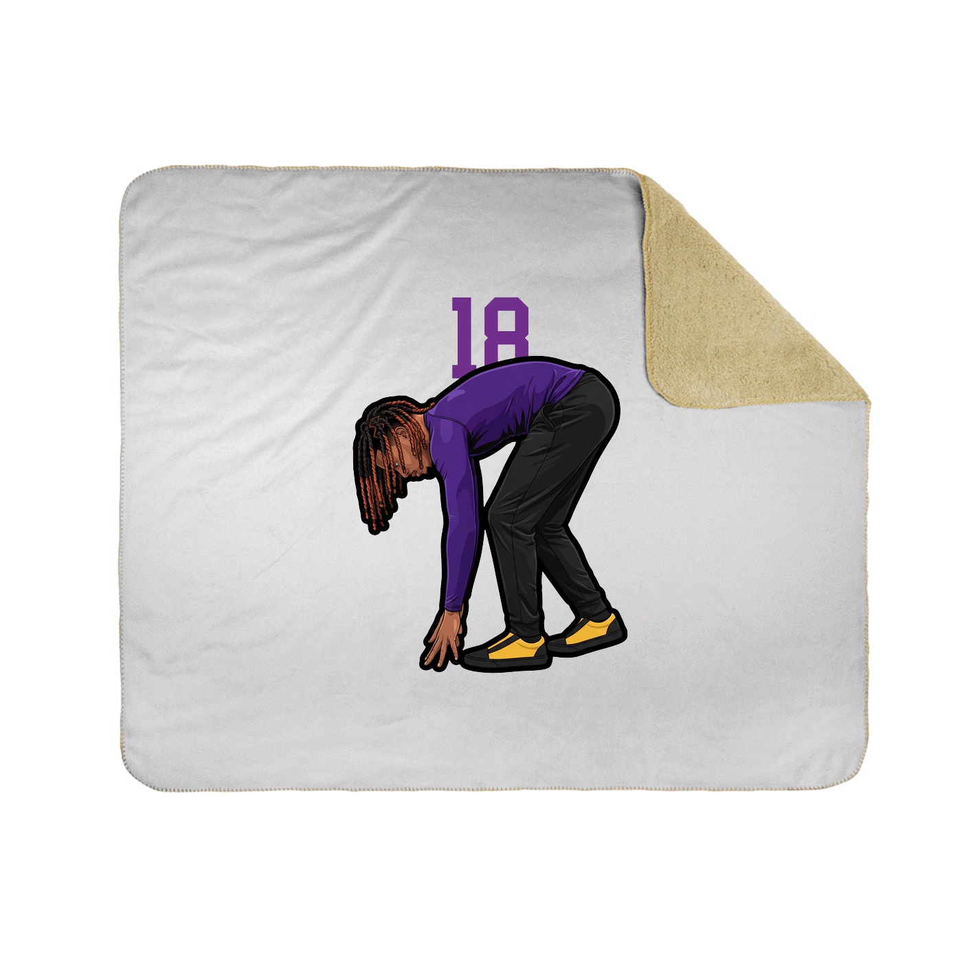 Throw Blanket — Number Top in White