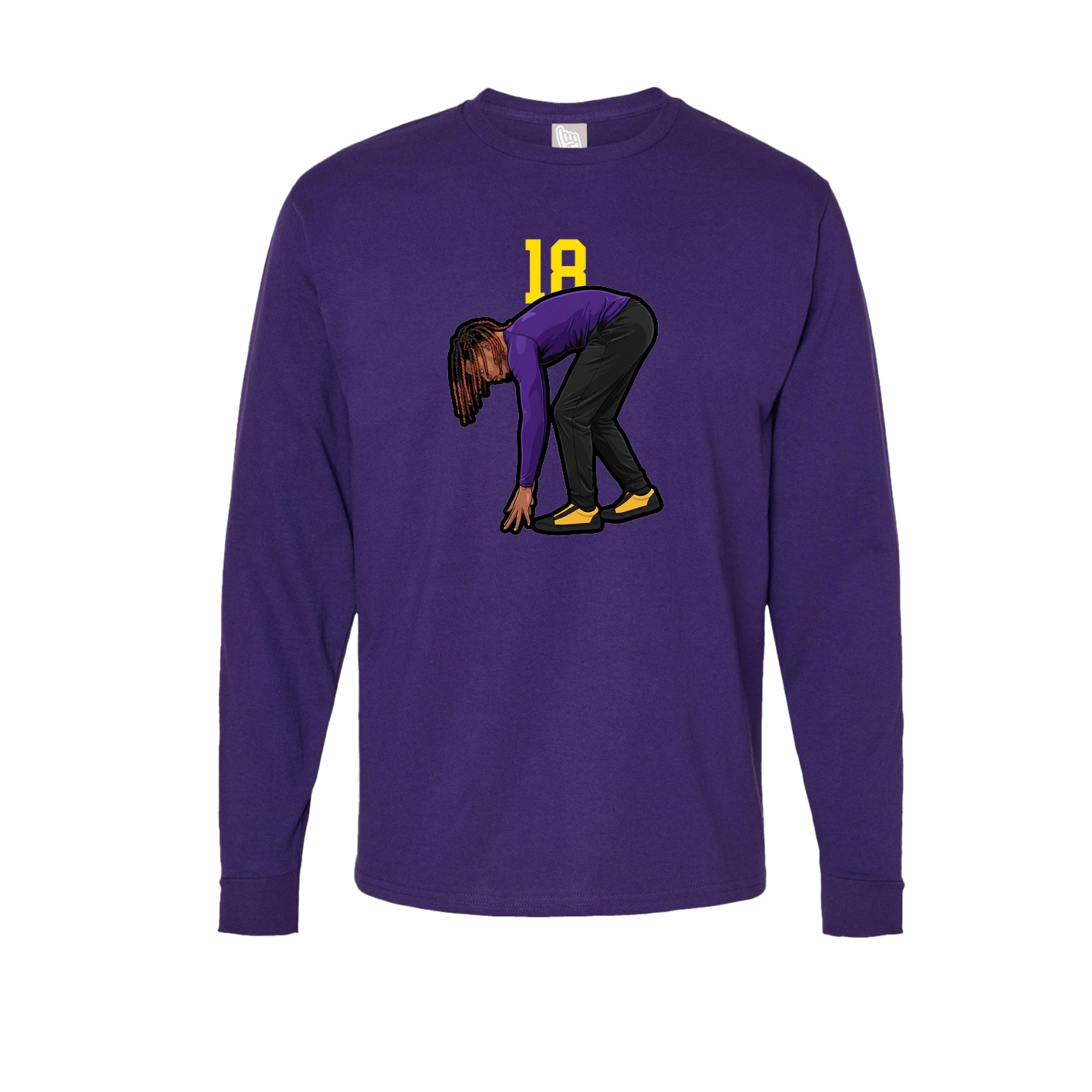 Long Sleeve Tee — Number Top in Purple