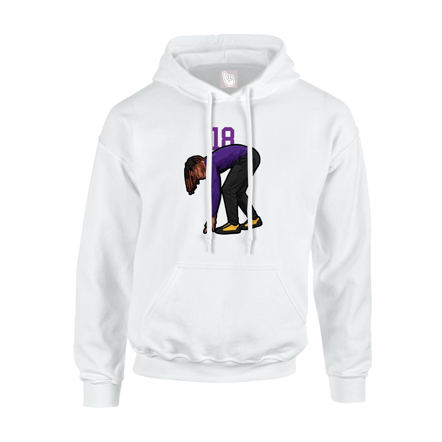 Youth Hoodie — Number Top in White