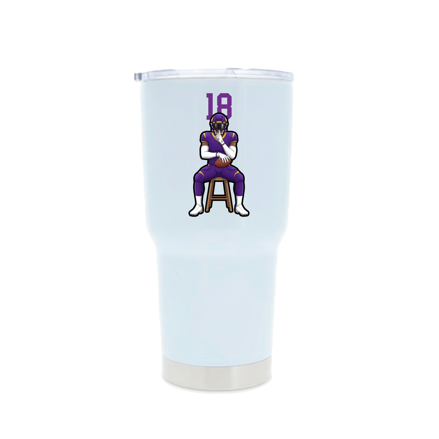 30oz Stainless Steel Tumbler — Number Top in White