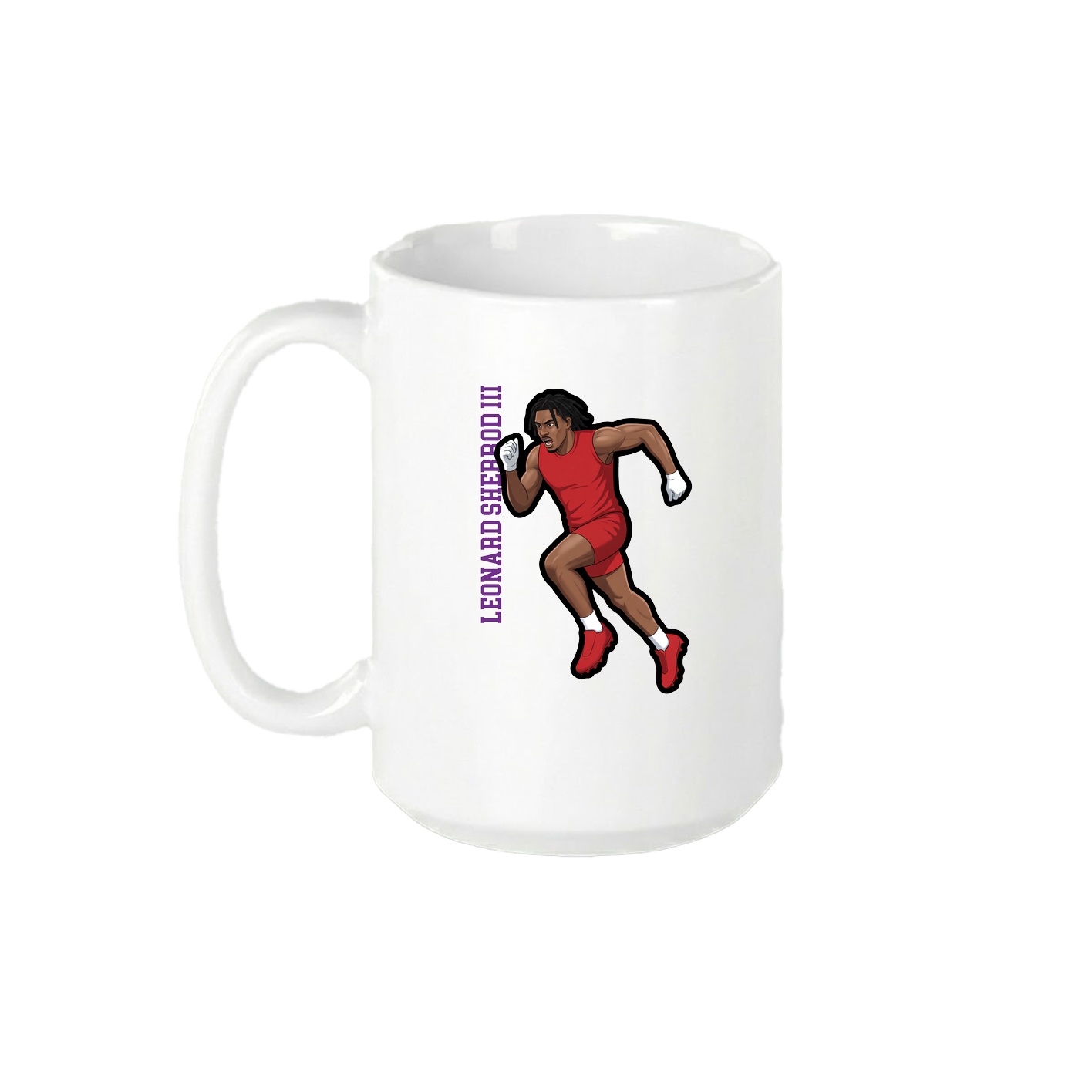 15oz Coffee Mug — Name Vertical in White