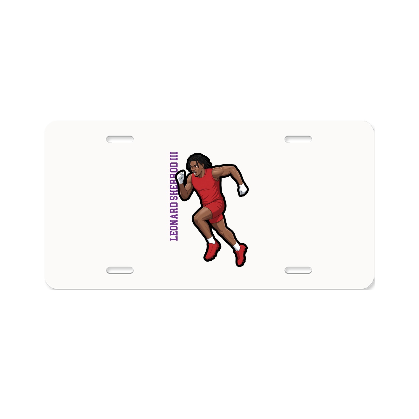 License Plate — Name Vertical in Classic