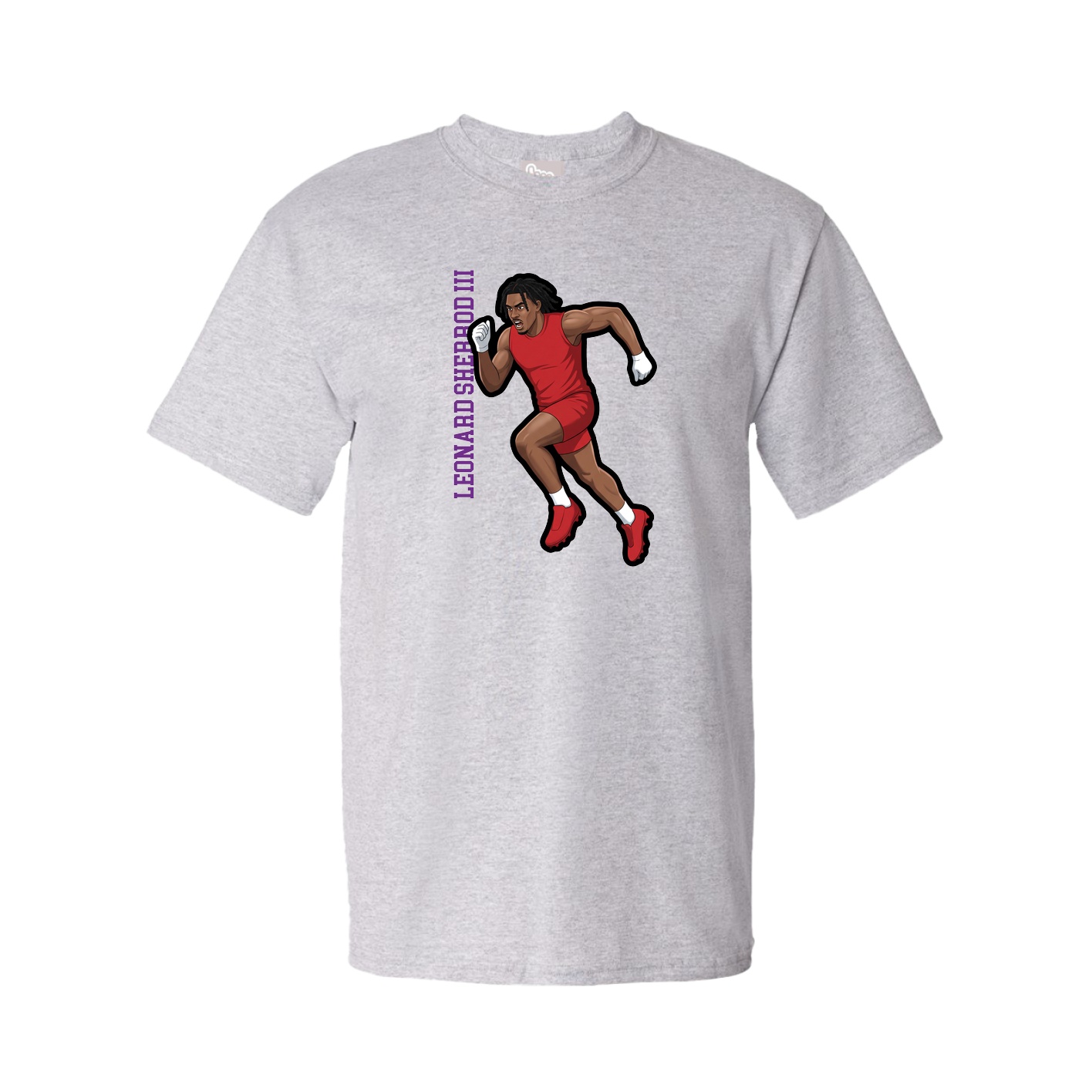 Tee — Name Vertical in Grey