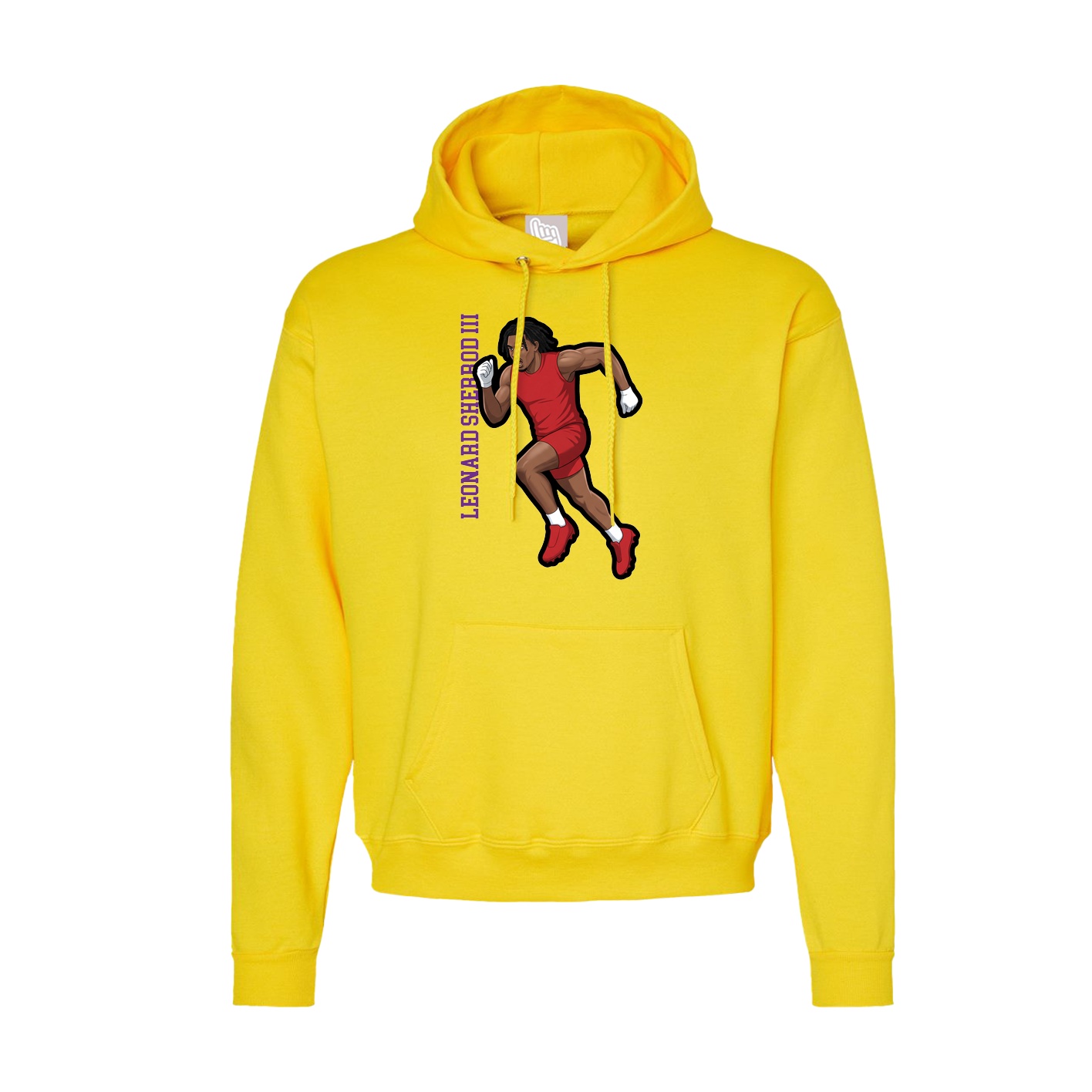 Hoodie — Name Vertical in Yellow