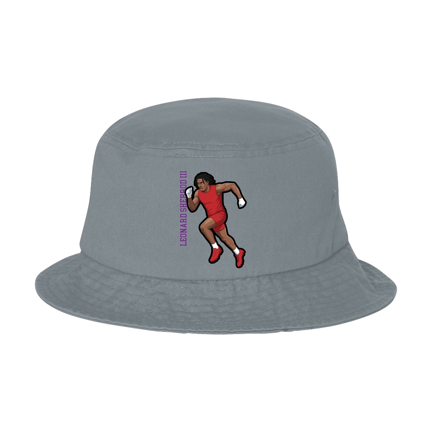 Bucket Cap — Name Vertical in Grey