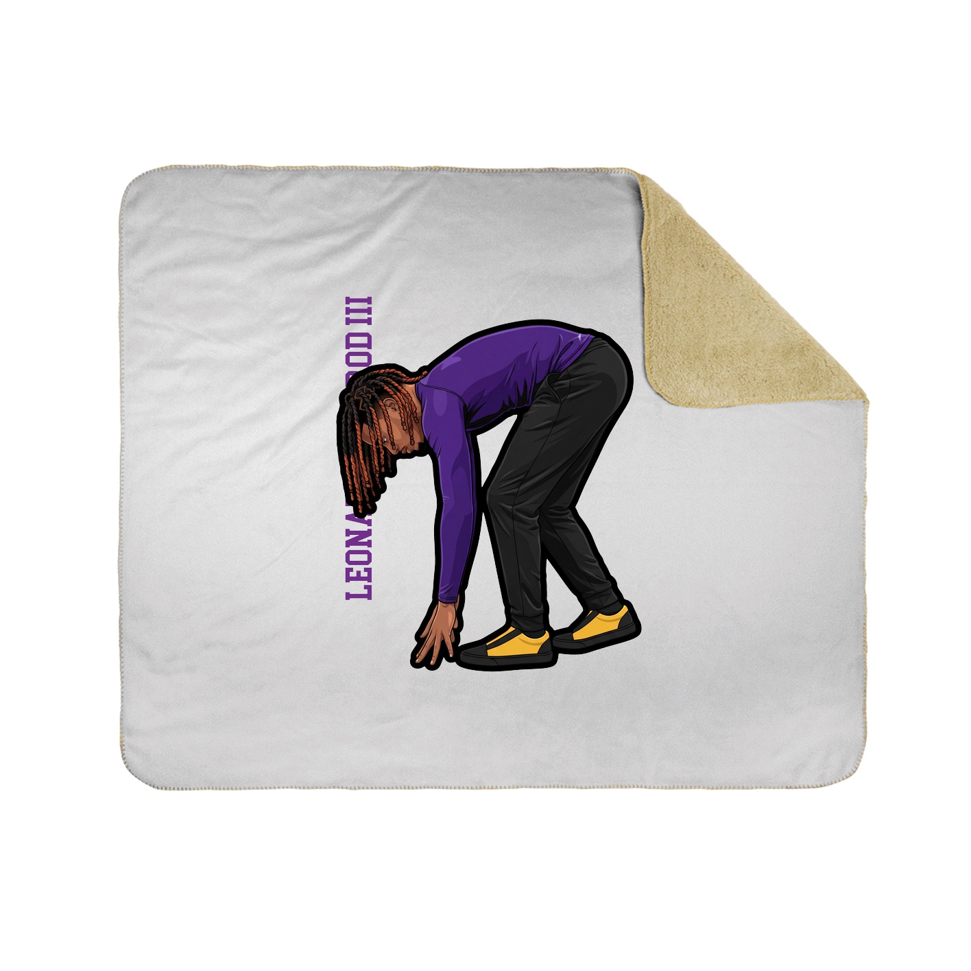 Throw Blanket — Name Vertical in White