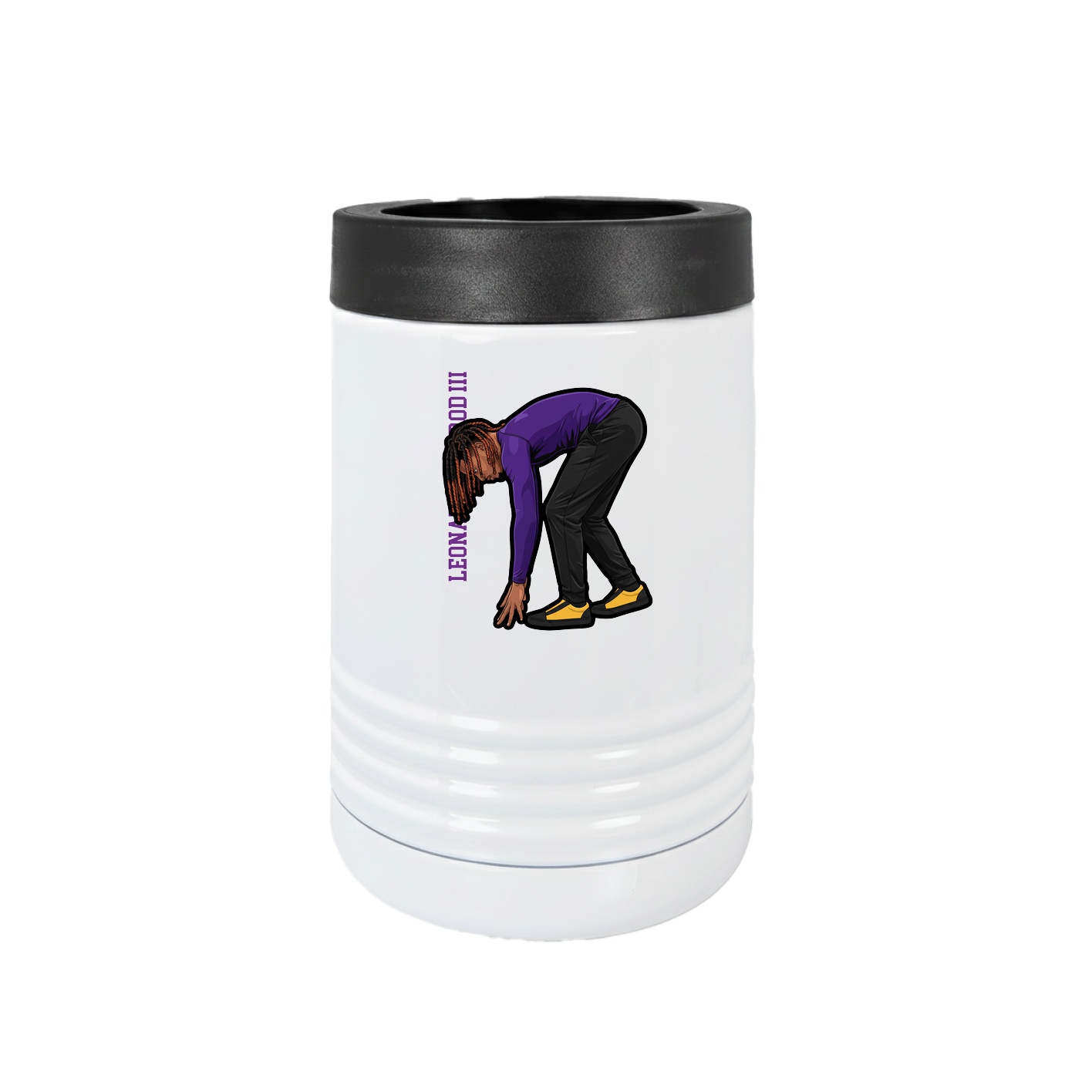 Beverage Holder — Name Vertical in White