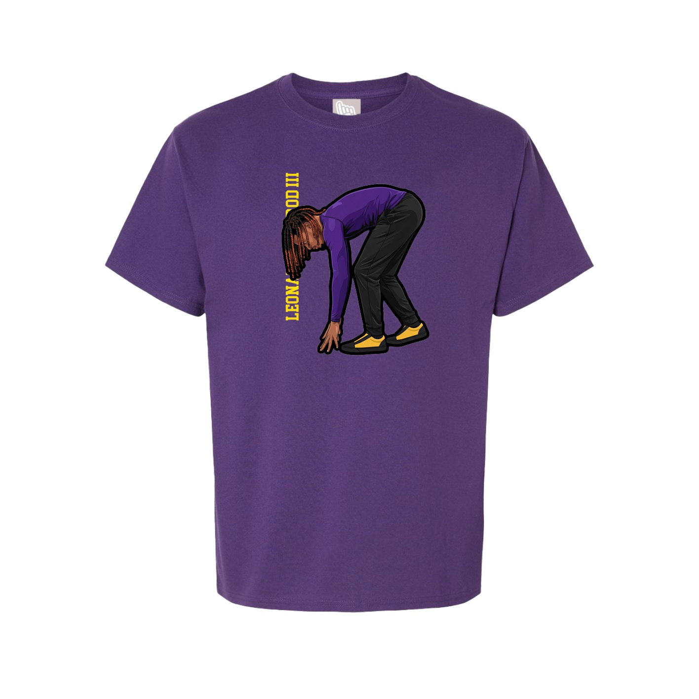 Youth Tee — Name Vertical in Purple