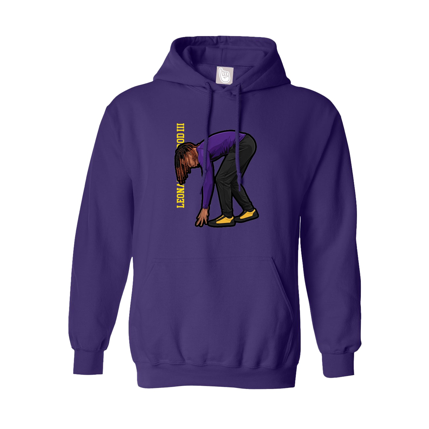 Hoodie — Name Vertical in Purple