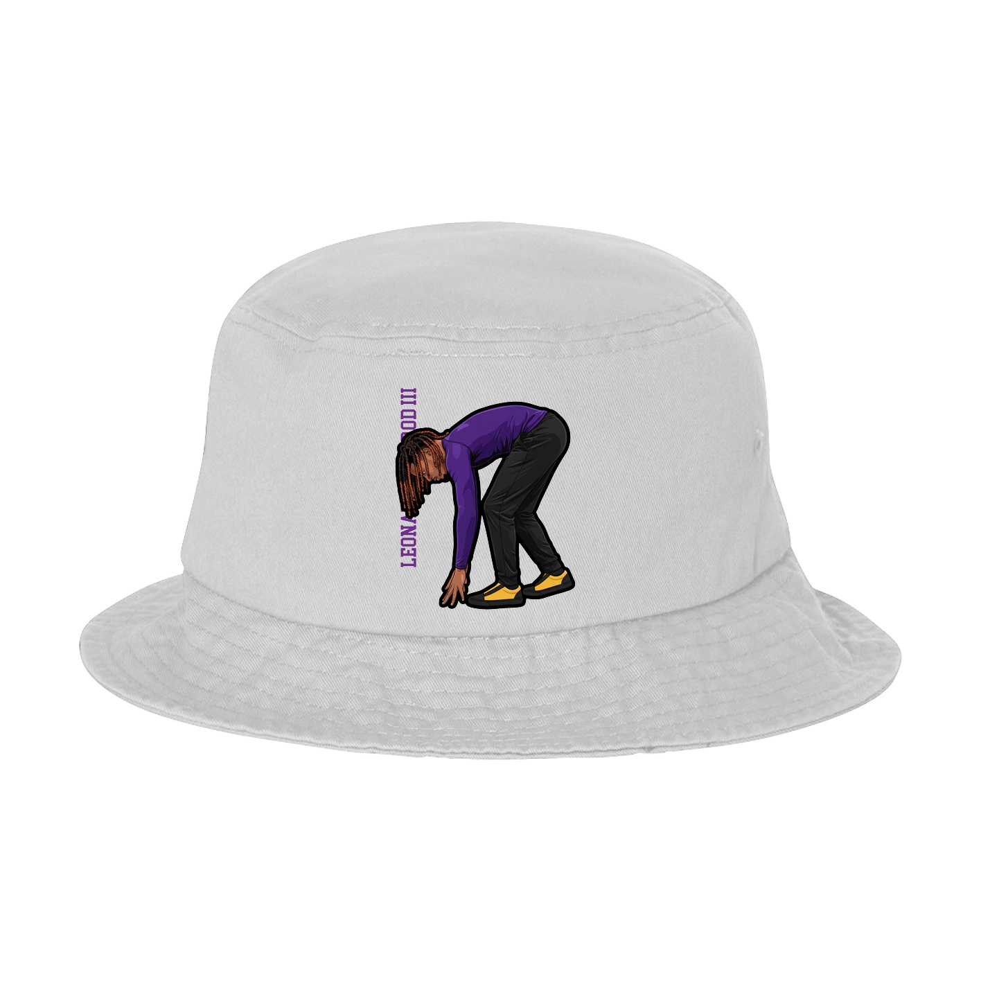Bucket Cap — Name Vertical in White
