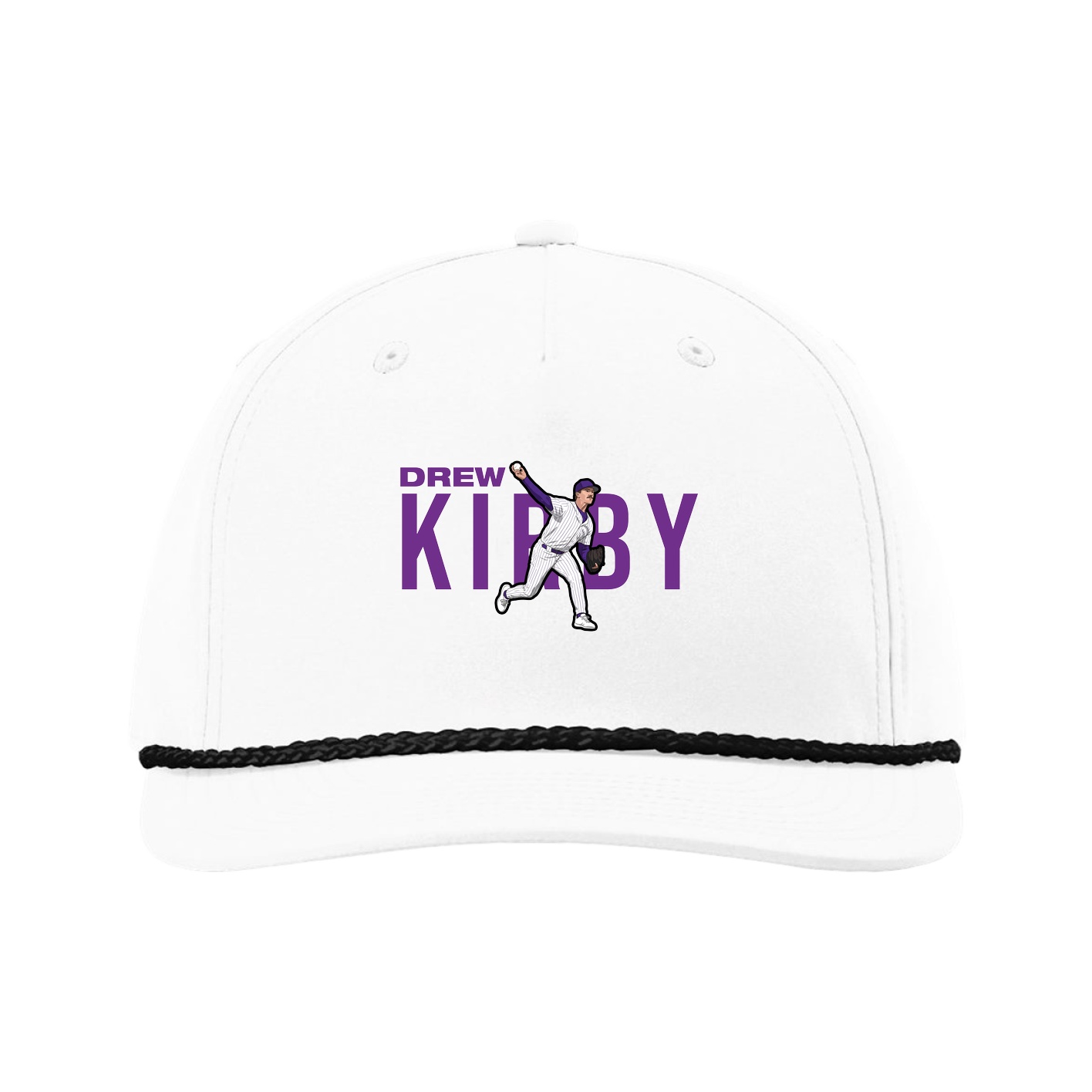 Five-Panel Classic Rope Cap — Player Name in White