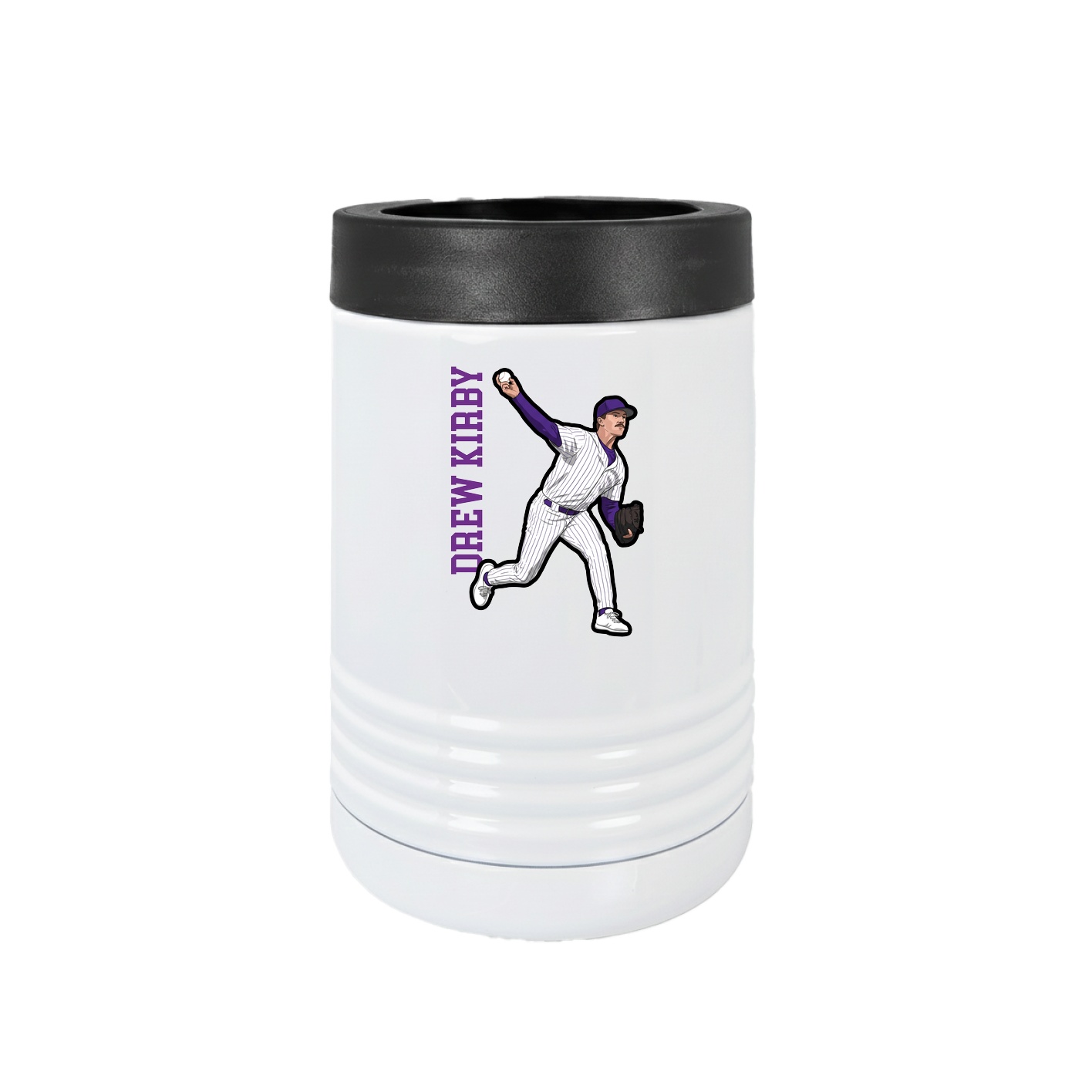 Beverage Holder — Name Vertical in White